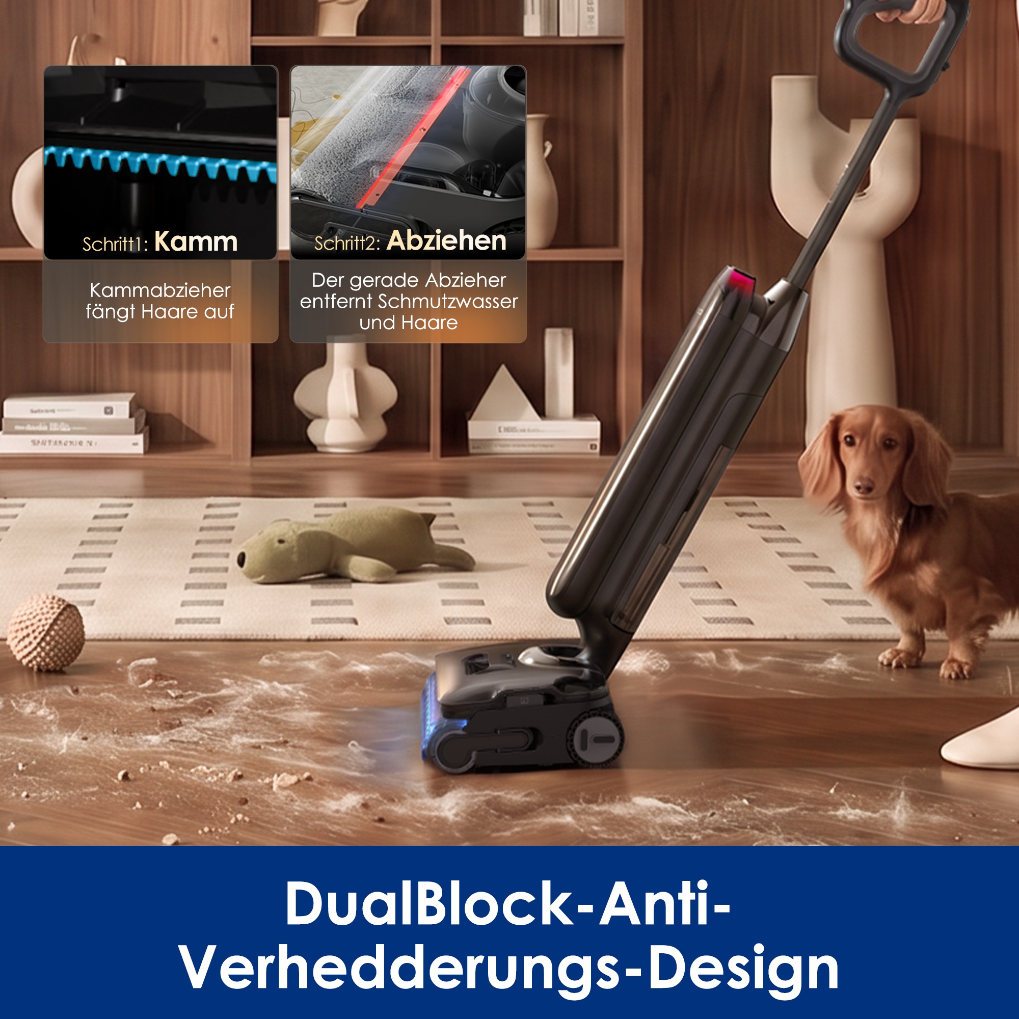 Tineco Nass-Trocken-Sauger »FLOOR ONE S9 Artist Boost Steam Premium« Schrubber-Modus mit 99°C Wasserdampf, 25.000 Pa Saugleistung