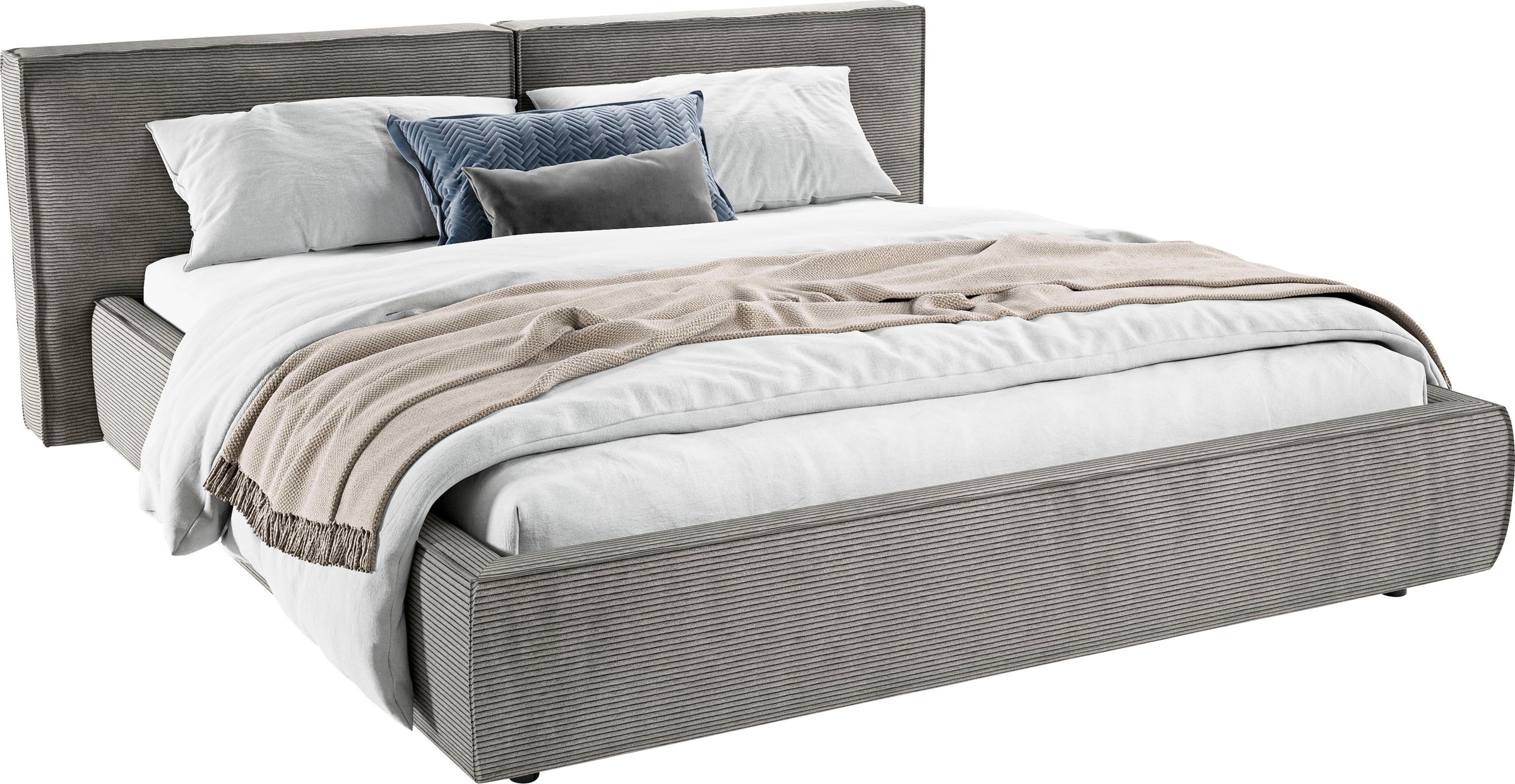 Home affaire Polsterbett »Adrina mit Biesenoptik, Feincord und Luxus-Microf günstig online kaufen