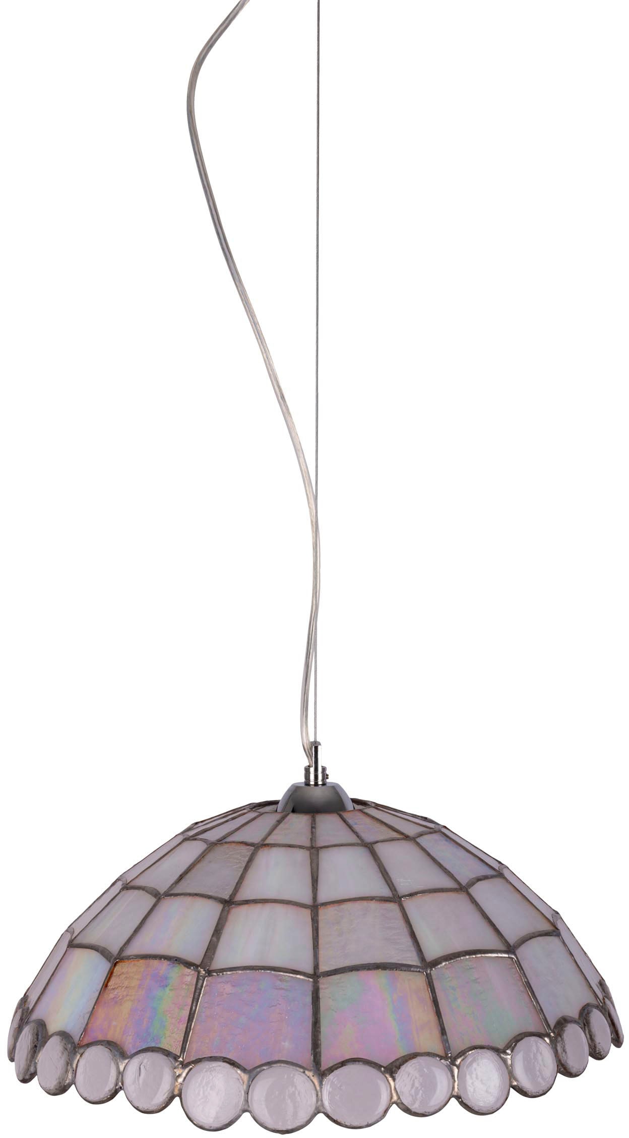 näve Pendelleuchte »Diamonds«, 1 flammig, Leuchtmittel E27 | ohne Leuchtmittel, Tiffanypendelleuchte, excl. 1 x E27, Durchmesser 40cm, Eisen, Glas