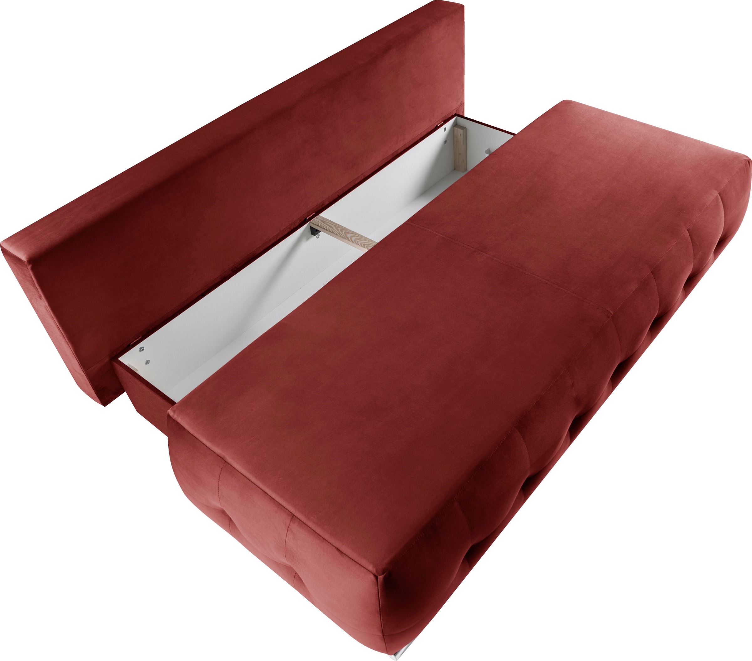 WERK2 Schlafsofa »Monaco«, 2-Sitzer Schlafcouch mit Bettkasten & funkelnden Ziersteinchen