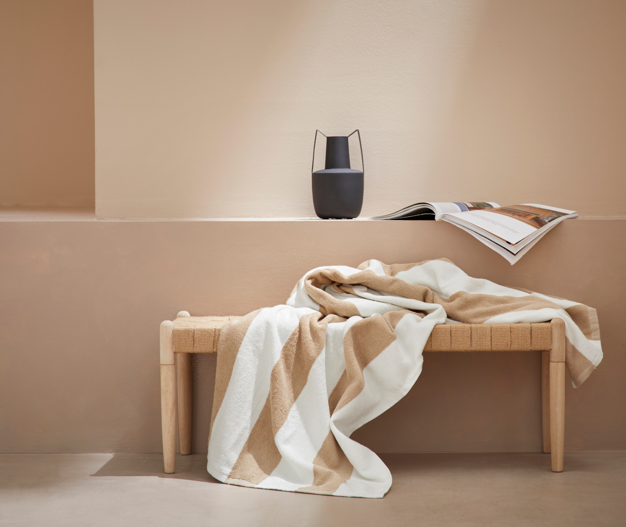 LeGer Home by Lena Gercke Strandtuch »Lija, Strandhandtuch 100x180cm«, (1 St.), Handtuch mit modernen Streifen aus 100% Baumwolle