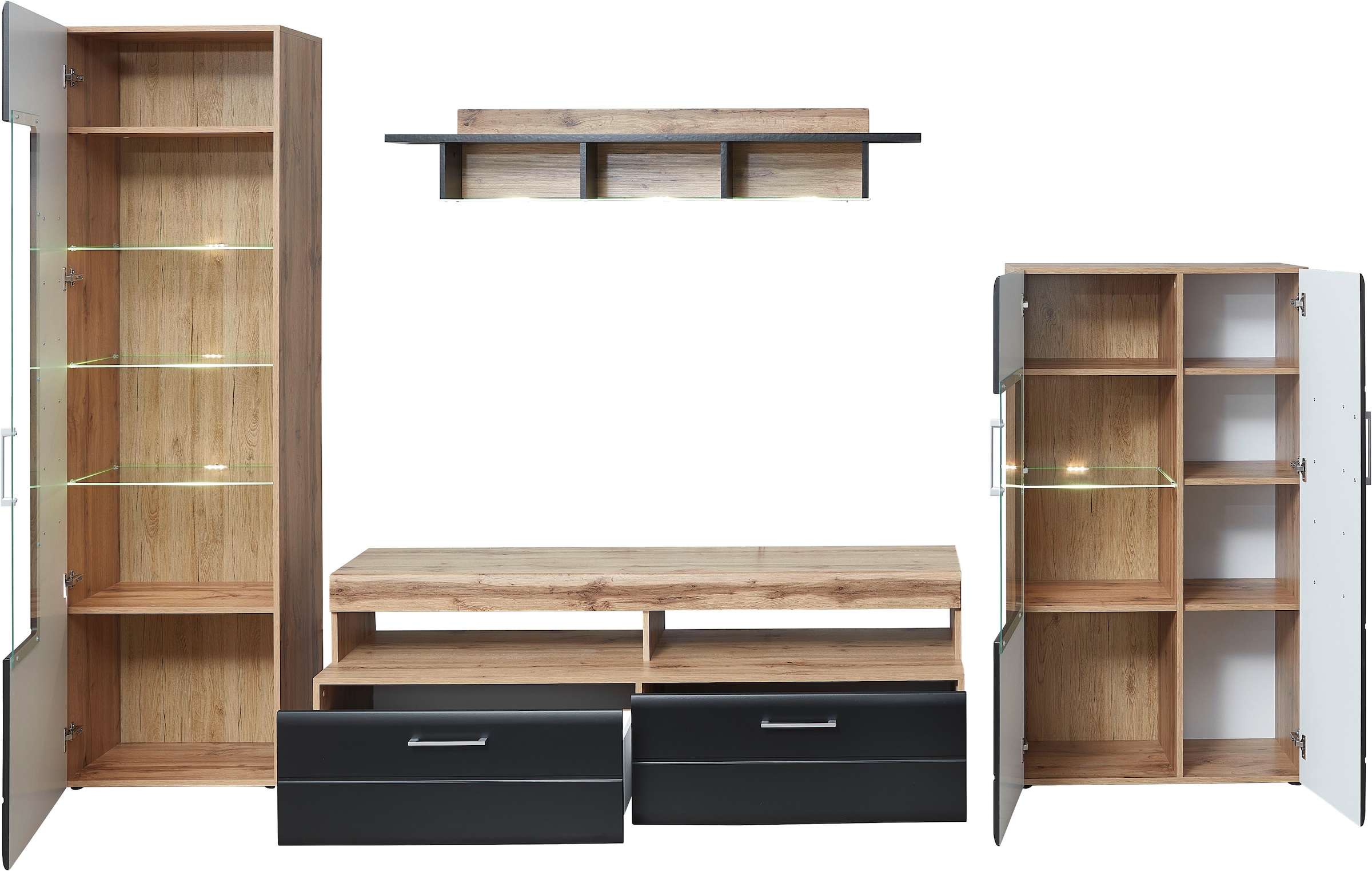 Innostyle Wohnwand »Sonate«, (Komplett-Set, 4 St.), inkl. LED-Beleuchtung