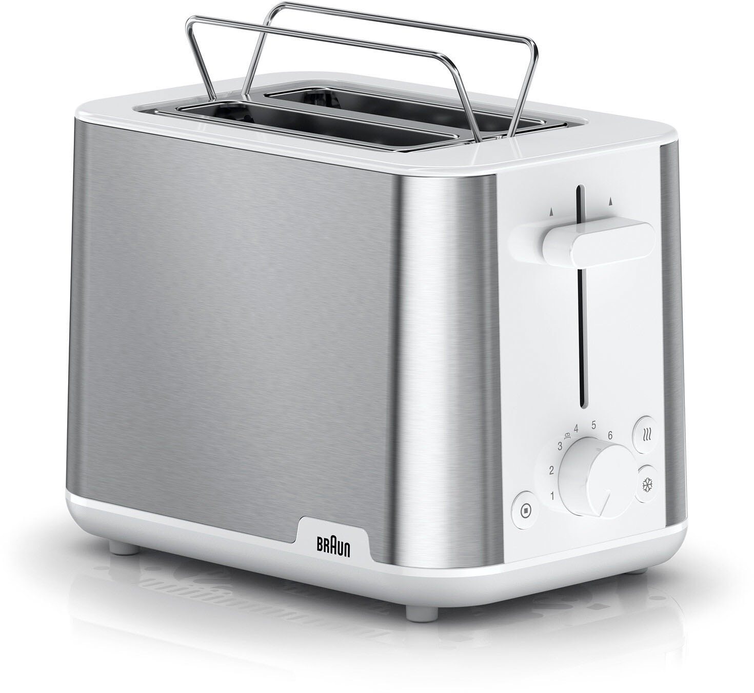 Braun Toaster »PurShine HT 1510 WH - 2 Schlitze, 8 Stufen, Auftau- Aufwärmf günstig online kaufen