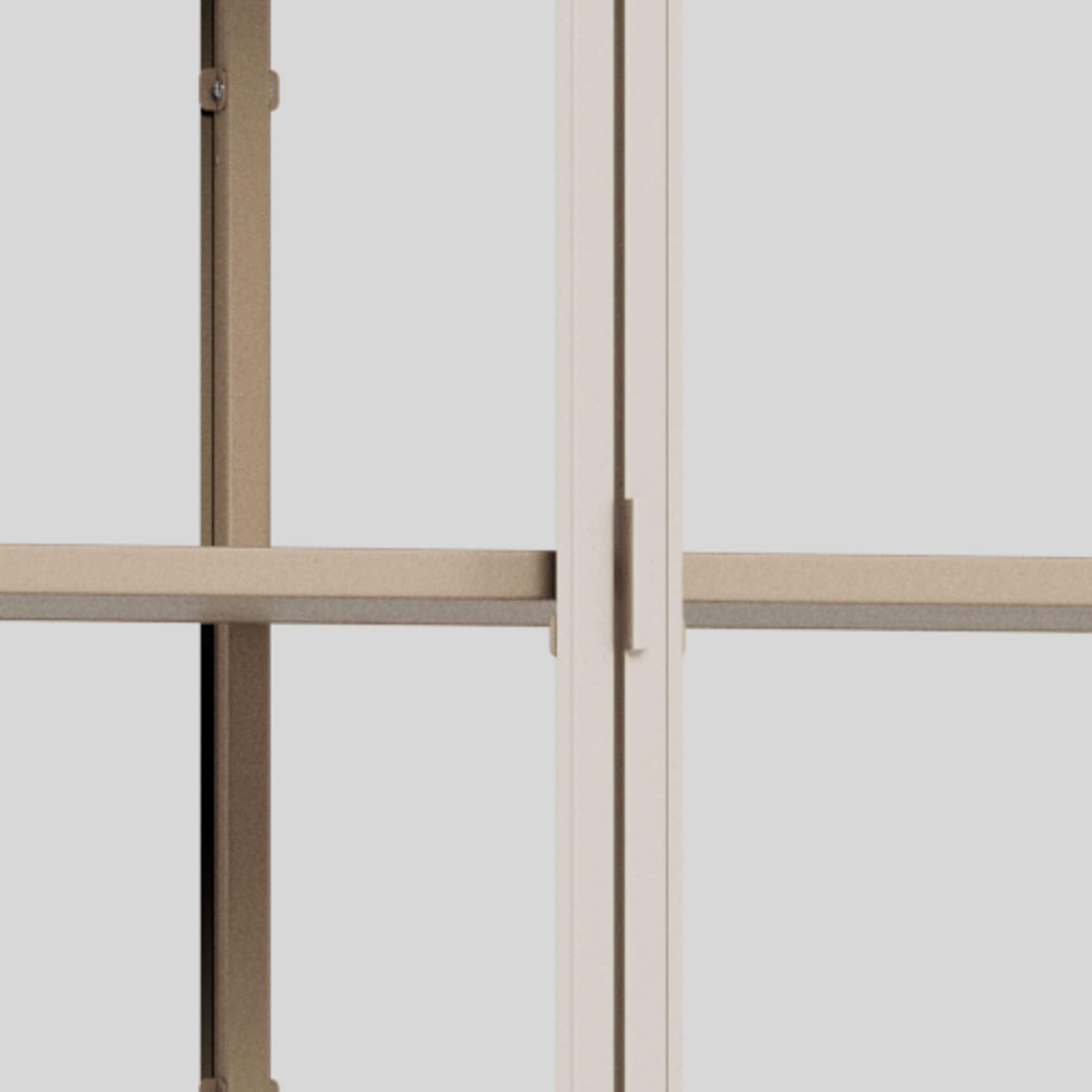 ACTONA GROUP Glasvitrine »Seaford, Vitrine« Vitrine, grauer Stahl, Oberboden und 4 Einlegeböden, 77x 35 x 185,6 cm