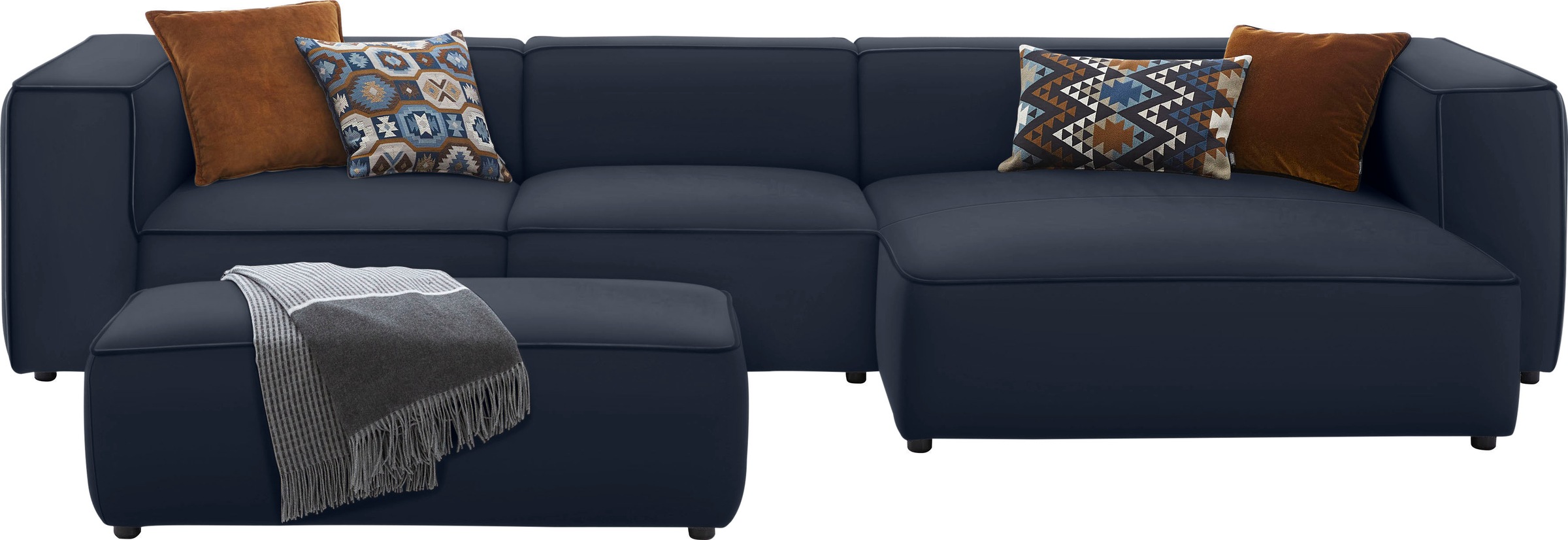 W.SCHILLIG Ecksofa »around-the-block«, mit eleganter Biese, mit Federkern, Breite 341 cm