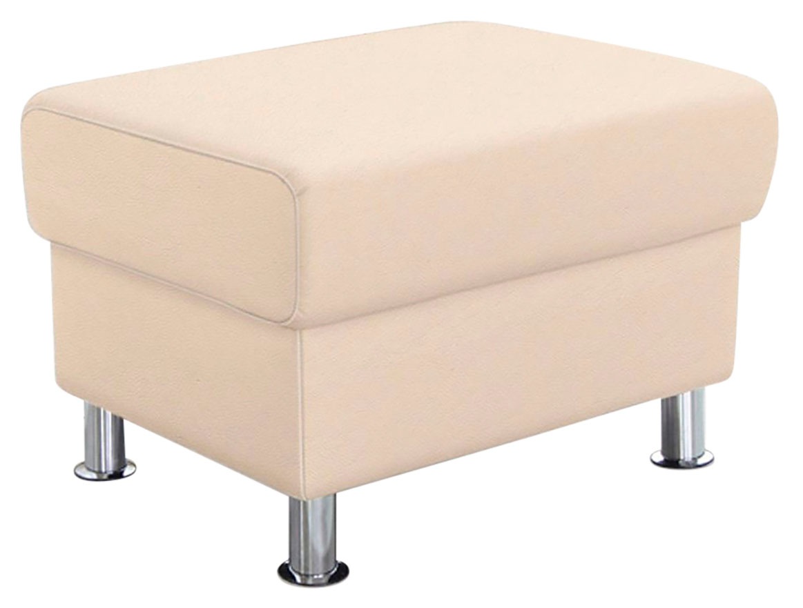 TRENDMANUFAKTUR Hocker »Rondo, Polsterhocker zur Serie, Breite 67 cm, Füße chromfarben«, Fußhocker wahlweise mit Federkern, in verschiedenen Bezügen bestellbar