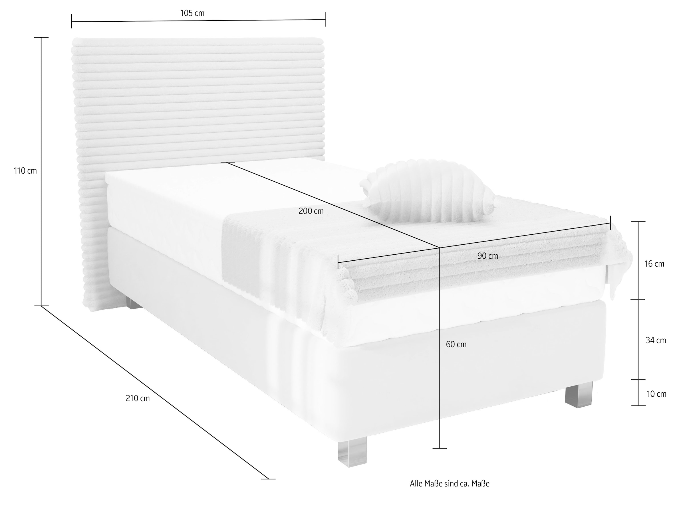 Westfalia Schlafkomfort Boxspringbett »Sven« inkl. Zierkissen, wahlweise mit und ohne Kaltschaum-Topper