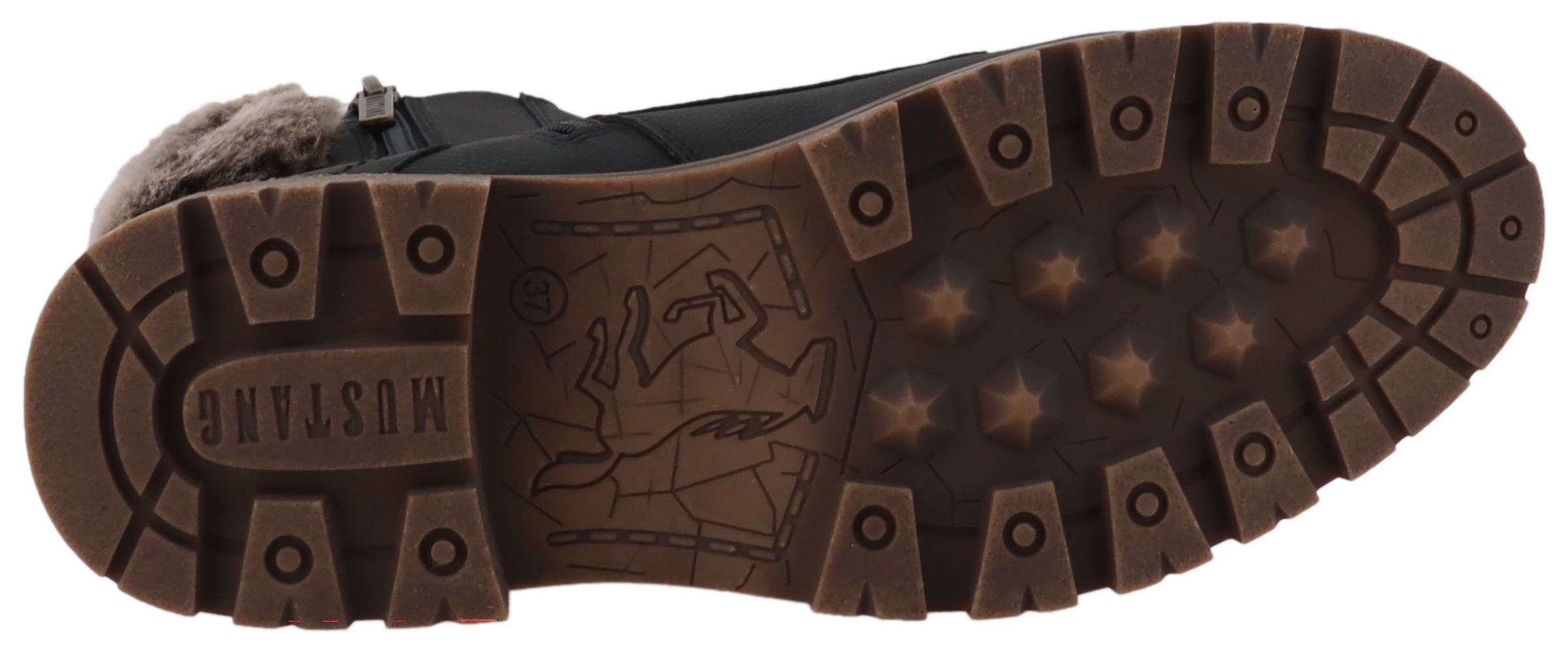 Mustang Shoes Winterstiefelette »Darleen«, Winterboots mit Fellimitatkragen