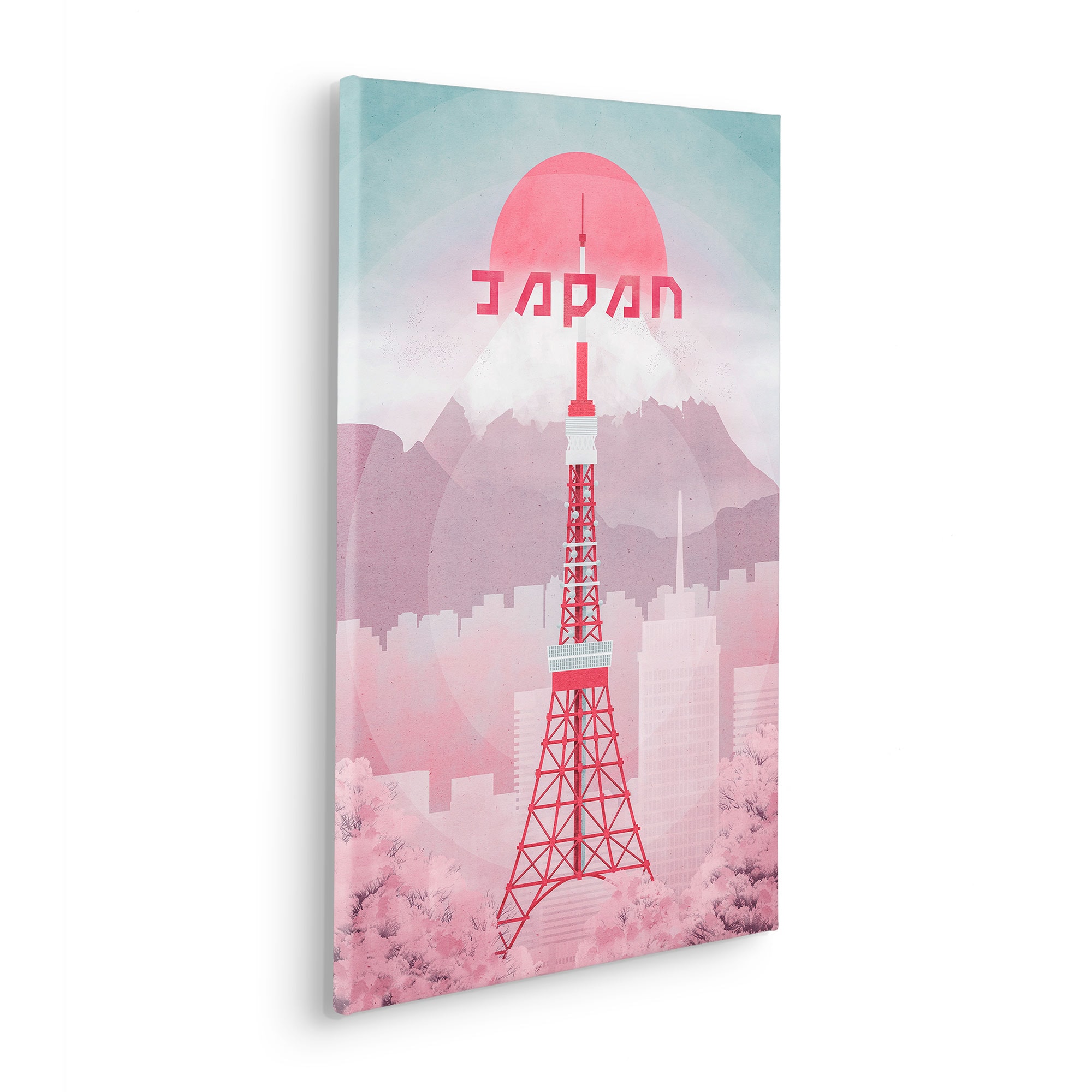 Komar Leinwandbild »Vintage Travel Japan - Größe 40 x 60 cm«, Natur, (1 St.), Keilrahmenbild mi Echtholzrahmen