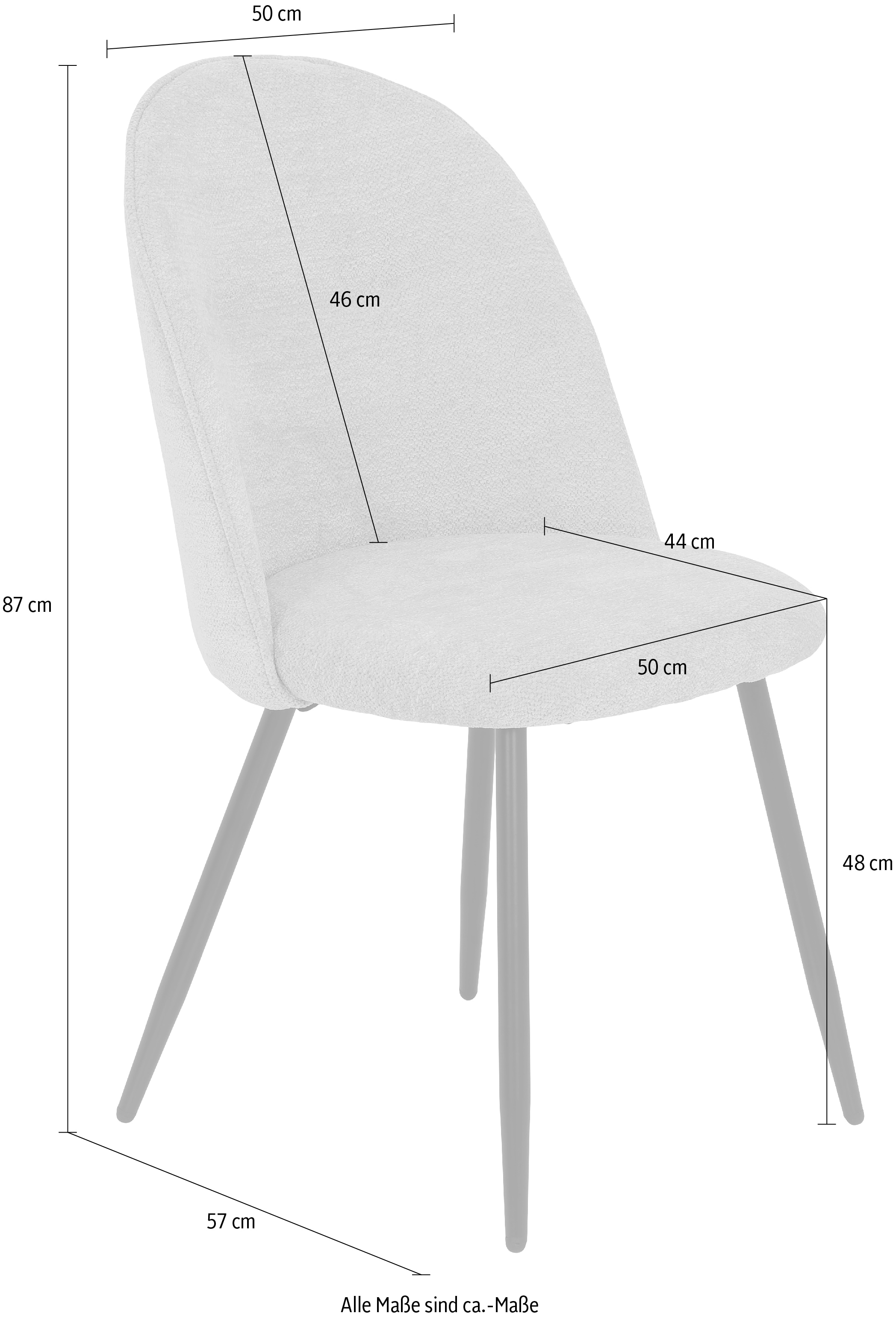 HELA 4-Fußstuhl »GISELA«, (Set), 2 St., Bezug Teddyoptik