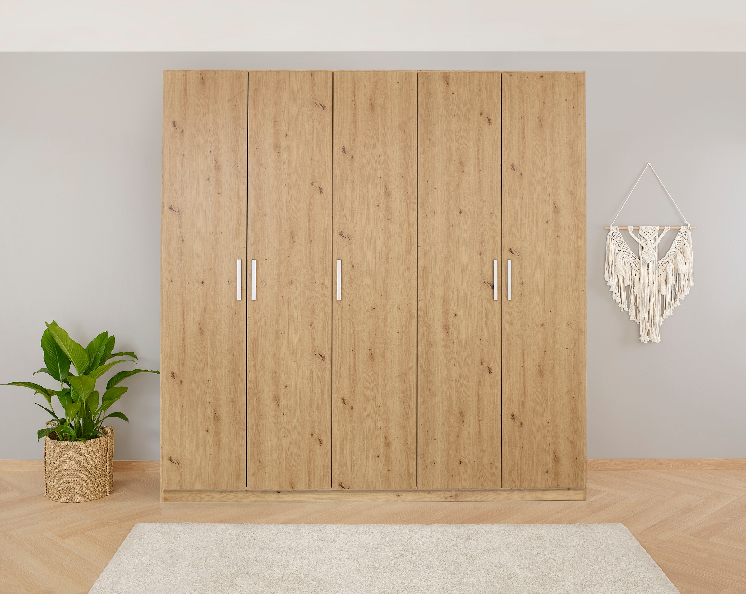 rauch Drehtürenschrank »Kleiderschrank Schrank Garderobe KOLUNA mit Dekor-Front«, inkl. 2 Innenschubladen sowie extra Einlegeböden MADE IN GERMANY