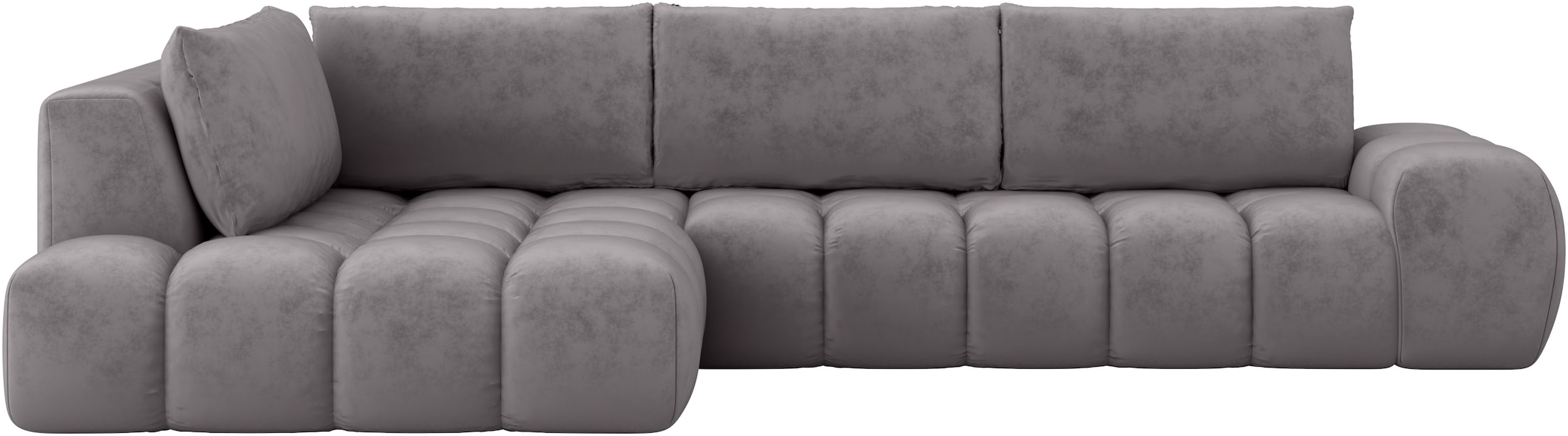 INOSIGN Ecksofa »AZITA Designsofa, elegant und bequem L-Form, Bubble-Optik«, lose Rückenkissen, traumhafte Steppung, Maße B/T/H: 352/210/72 cm