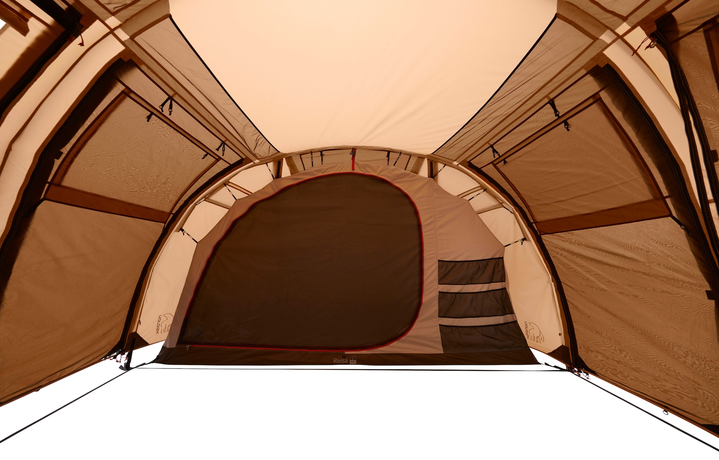 Nordisk Gruppenzelt »Reisa 6 PU Tent Cashew/Brown«, 6 St. Personen, (Packung, 1 tlg.)