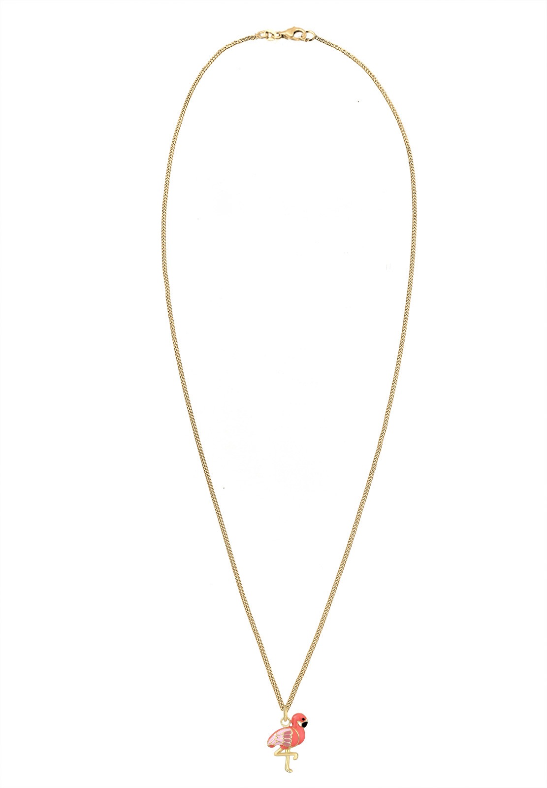 Elli Kette mit Anhänger »Emaille Anhänger Flamingo 925 Sterling Silber vergoldet«