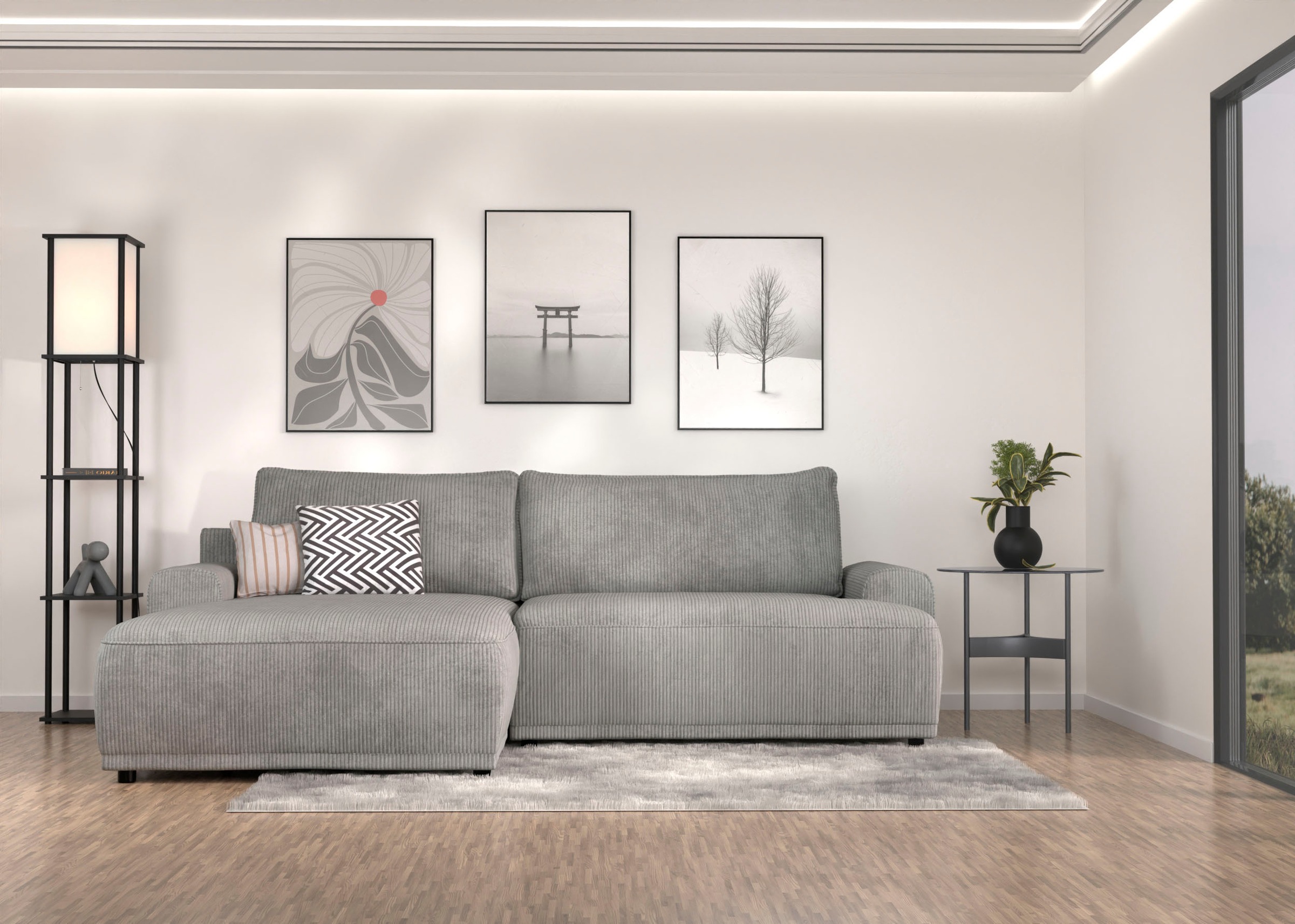 TRENDMANUFAKTUR Ecksofa »Fordon, Schlafsofa mit Bettkasten, Couch in L-Form günstig online kaufen