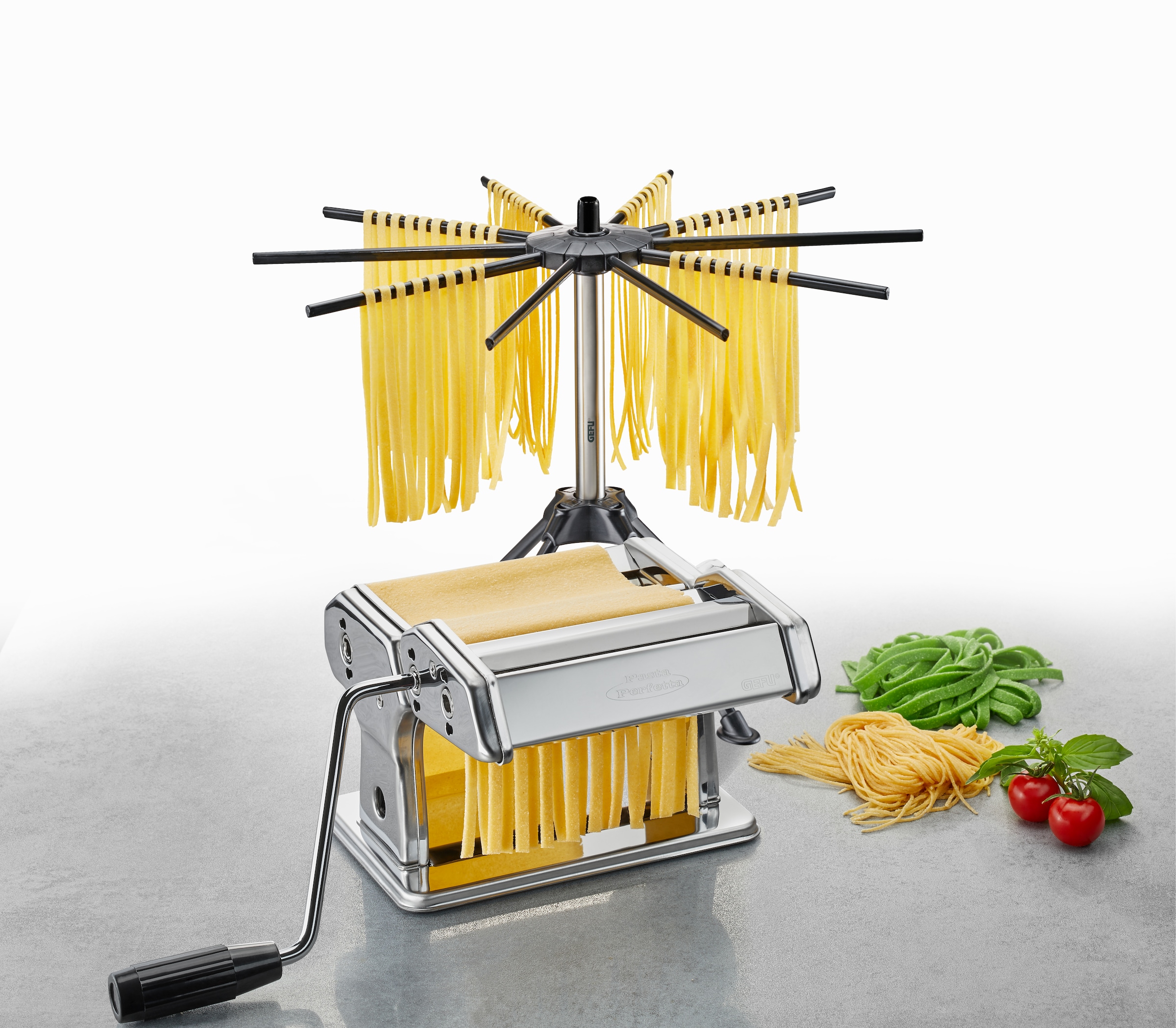 GEFU Nudelmaschine »PASTA PERFETTA«, 3 Nudelsorten, 10 Trocknungsarme günstig online kaufen