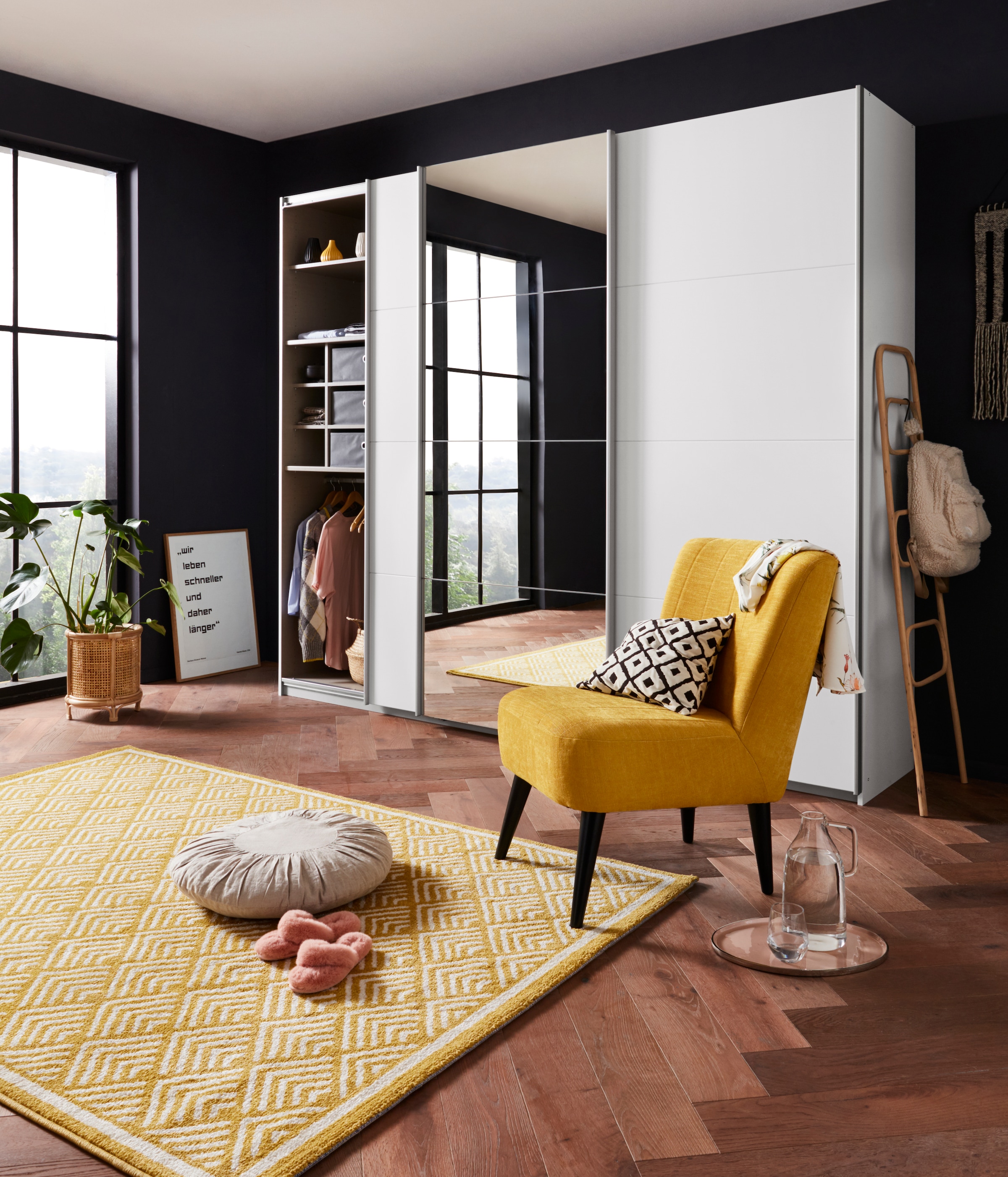 ATLANTIC home collection Cocktailsessel »Jan«, mit Wellenunterfederung, Massivholzfüße