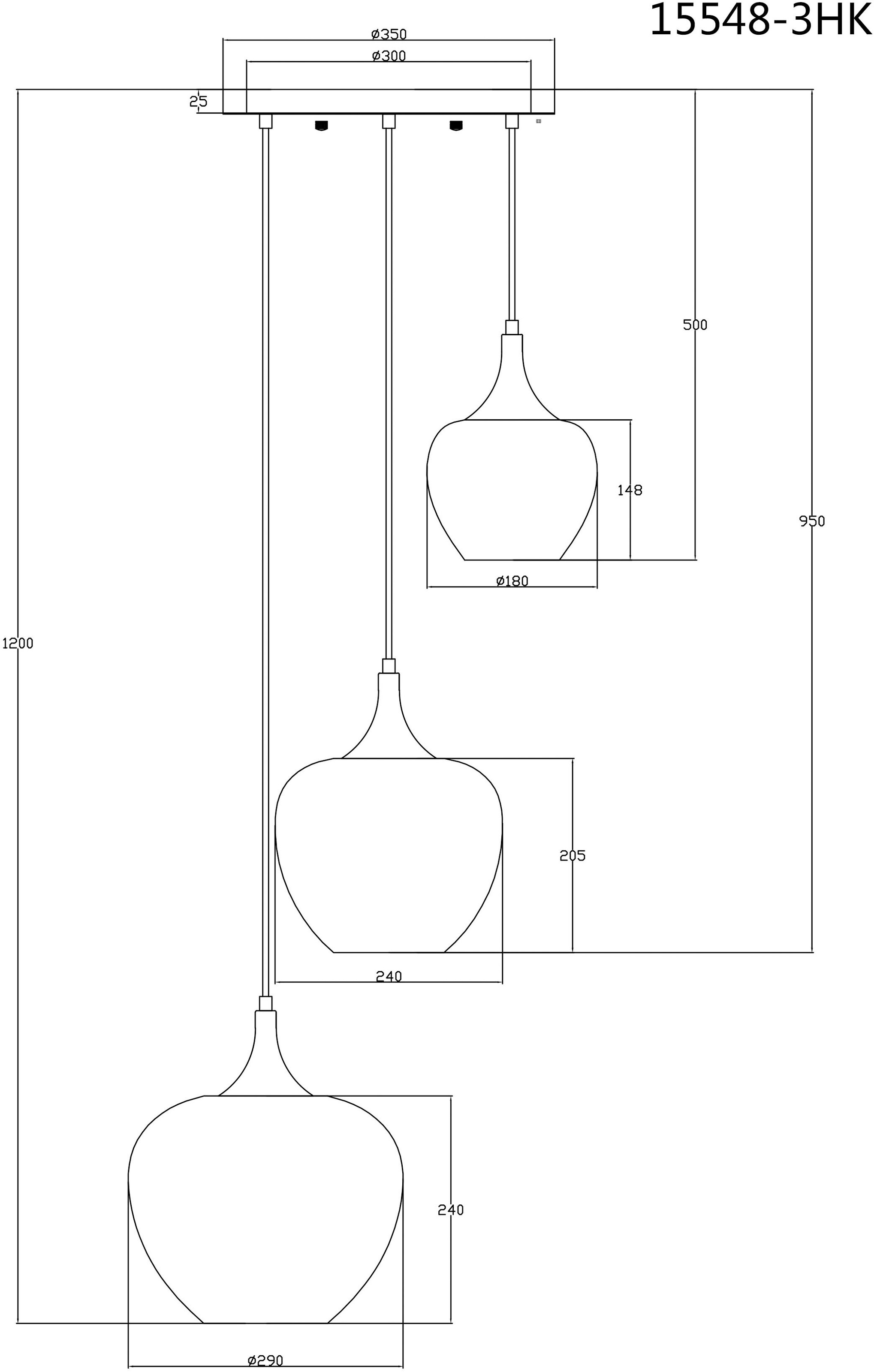 GLOBO LIGHTING Hängeleuchte »MAXY«, Leuchtmittel E27 | ohne Leuchtmittel, Hängelampe/Pendelleuchte/Glas klar/Höhe kürzbar/ø: 490mm