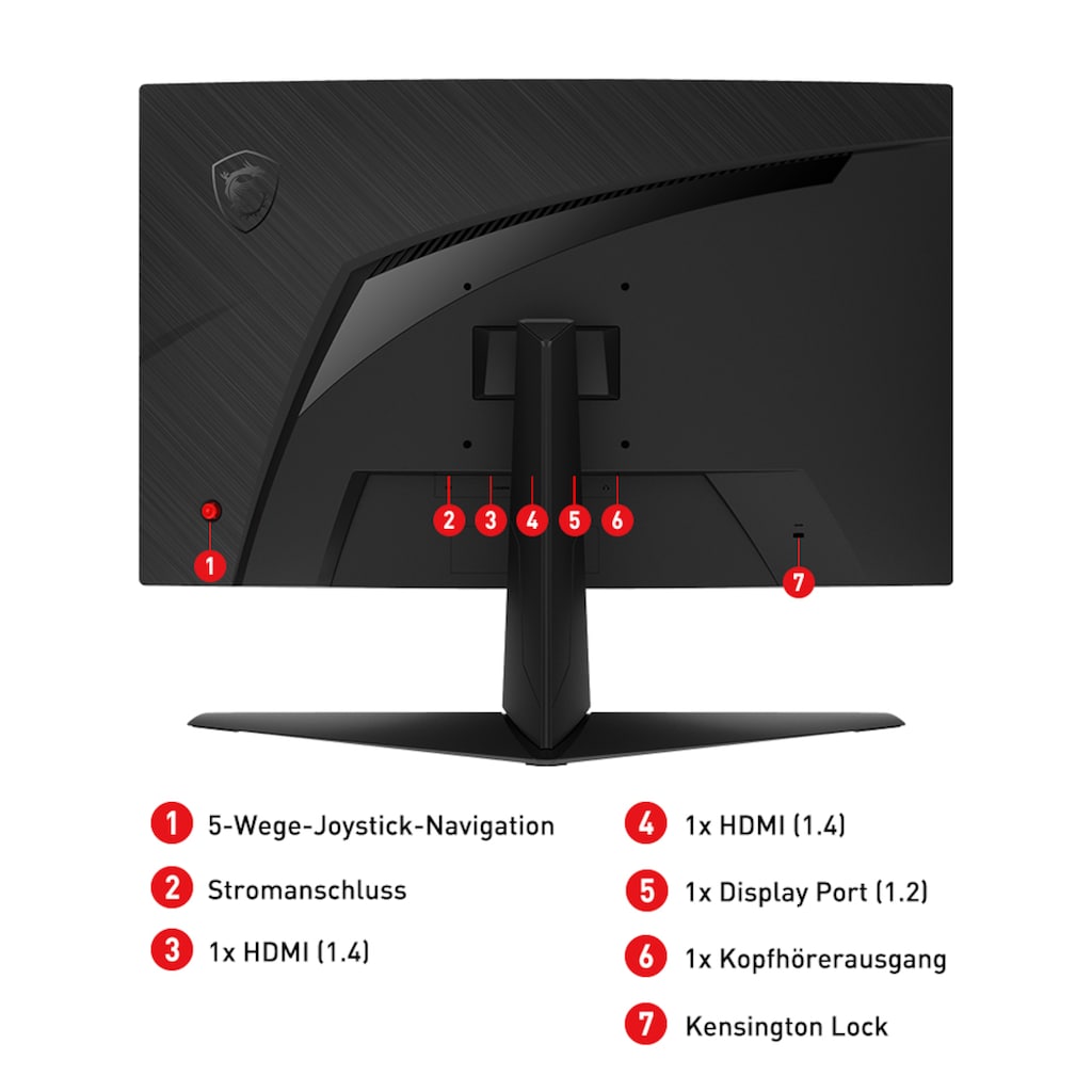 MSI Curved-Gaming-LED-Monitor »MAG ARTYMIS 242C«, 60 cm/23,6 Zoll, 1920 x 1080 px, Retina, 1 ms Reaktionszeit, 165 Hz