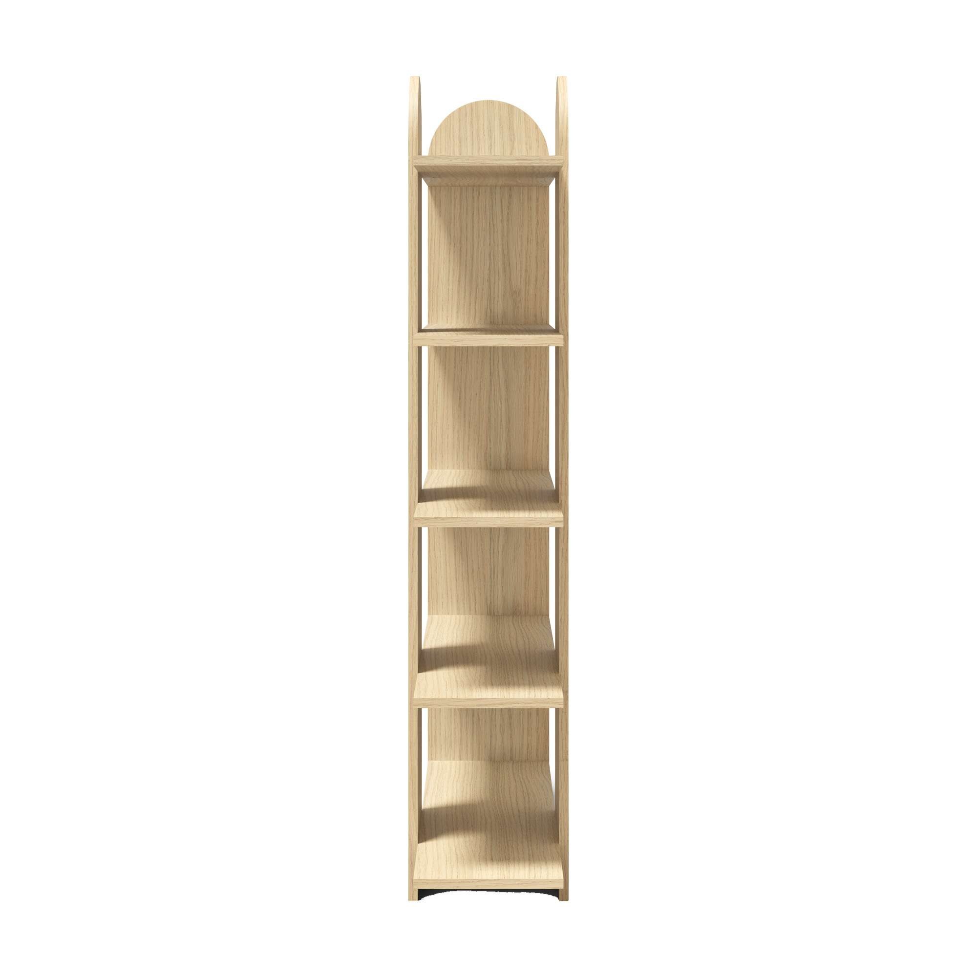 TemaHome Bücherregal »Venice, Offenes elegantes Designregal, 5 Ablagen, Höhe 175 cm«, mit abgerundete Aussenseiten, mit verstecktem Stauraum