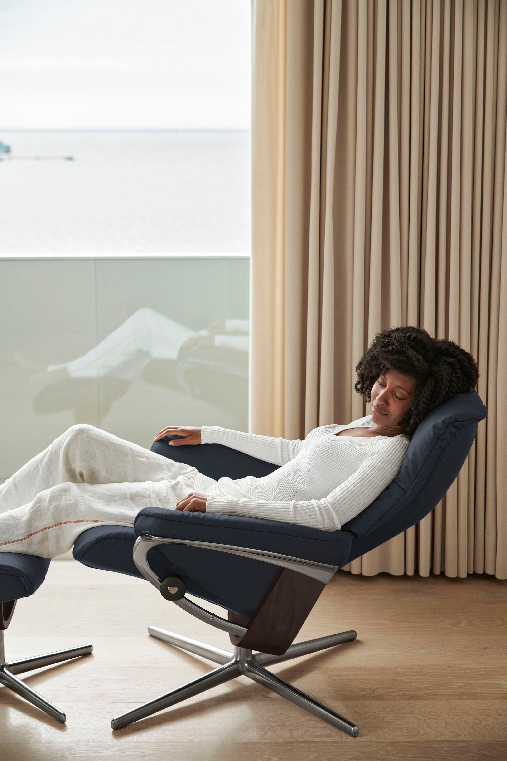 Stressless® Fußhocker »Mayfair«, mit Cross Base, Größe S, M & L, Holzakzent Wenge