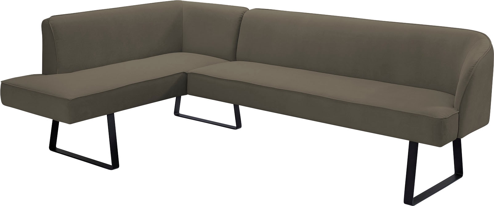 exxpo - sofa fashion Eckbank »Americano«, mit Keder und Metallfüßen, Bezug in verschiedenen Qualitäten