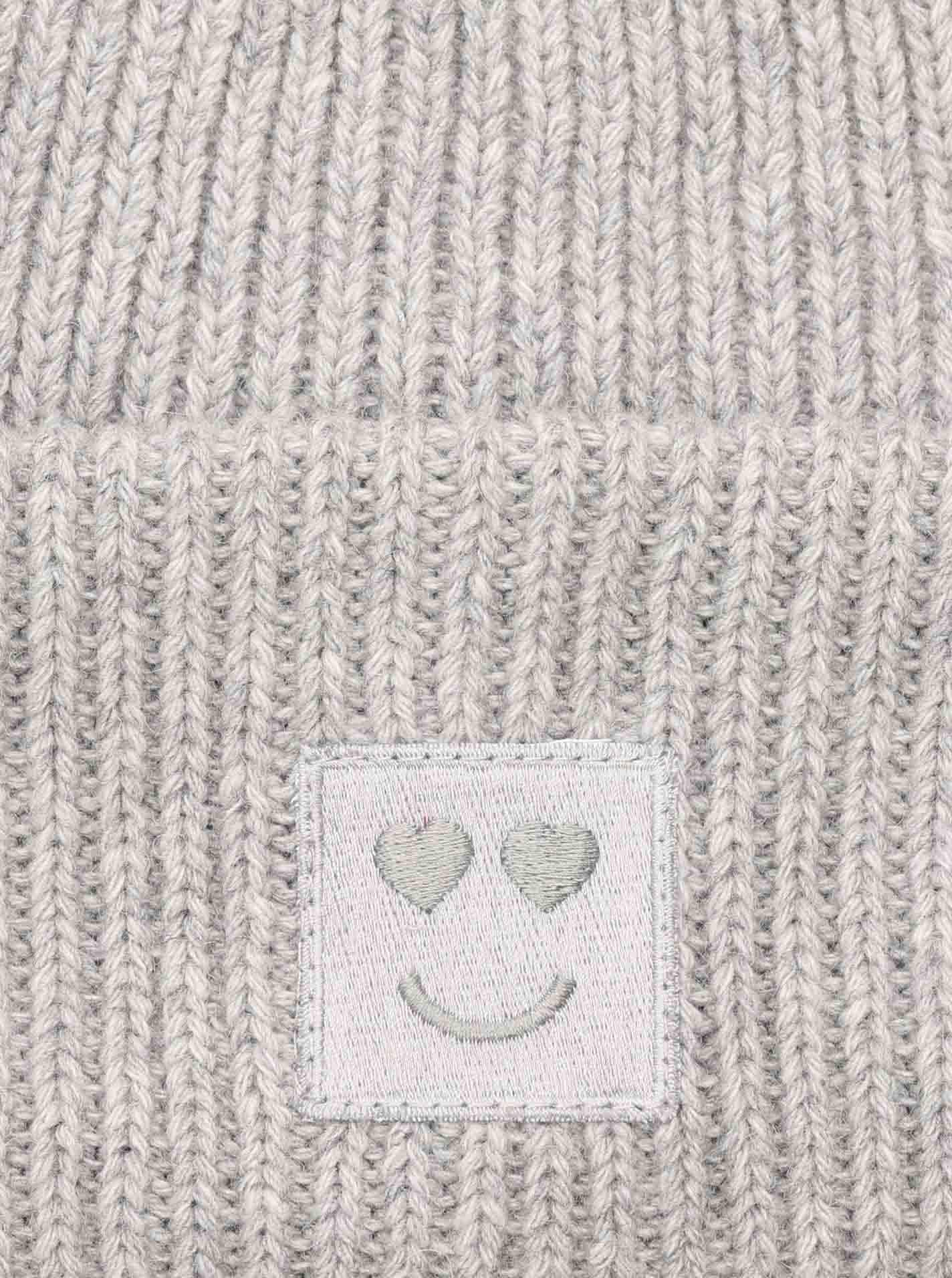 Zwillingsherz Strickmütze »Smile« Grobstrick, Smile Patch