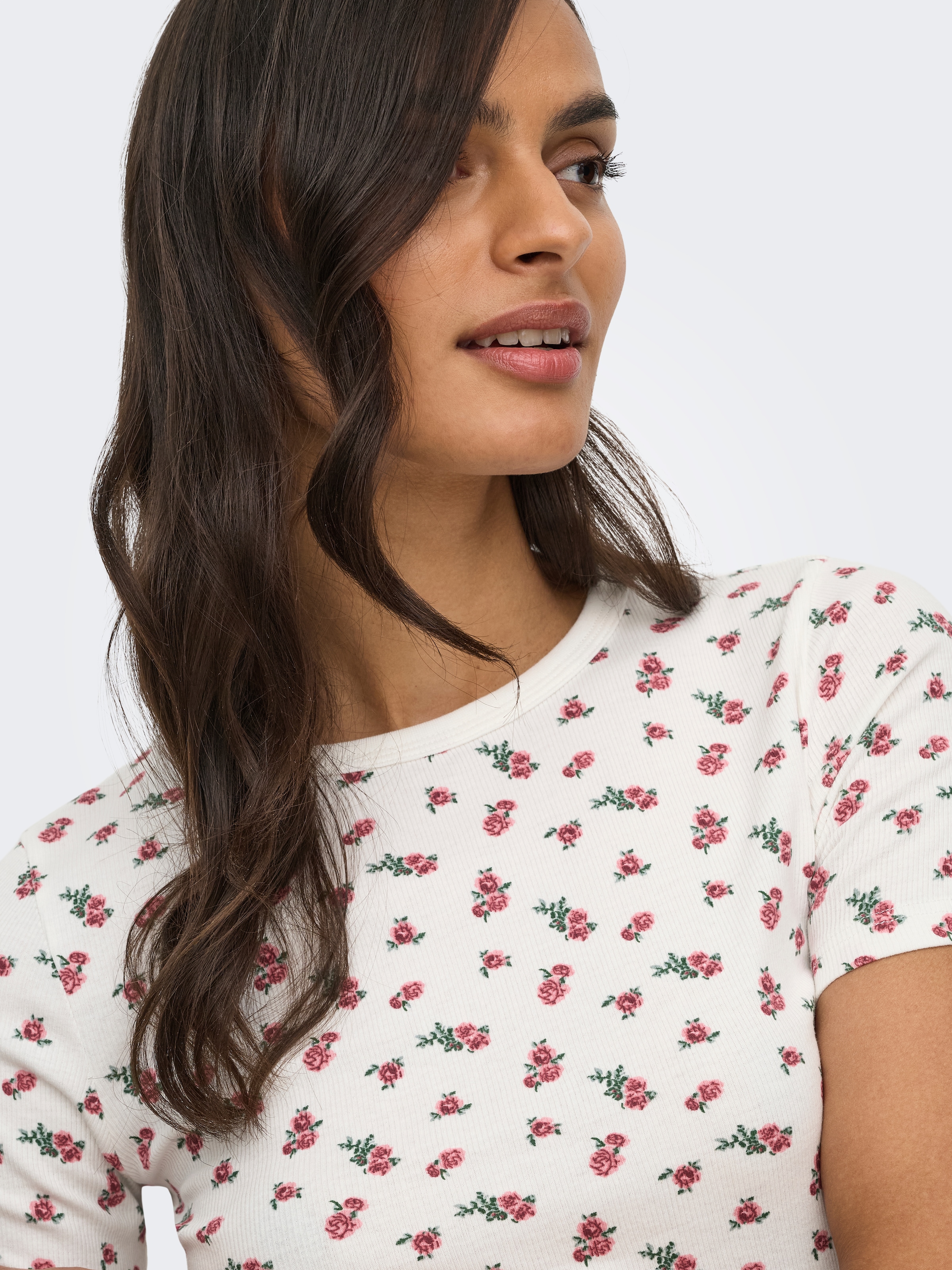 JDY Kurzarmshirt »JDYLUCKY S/S O NECK TOP JRS DIA« Baumwollmischung, slim fit