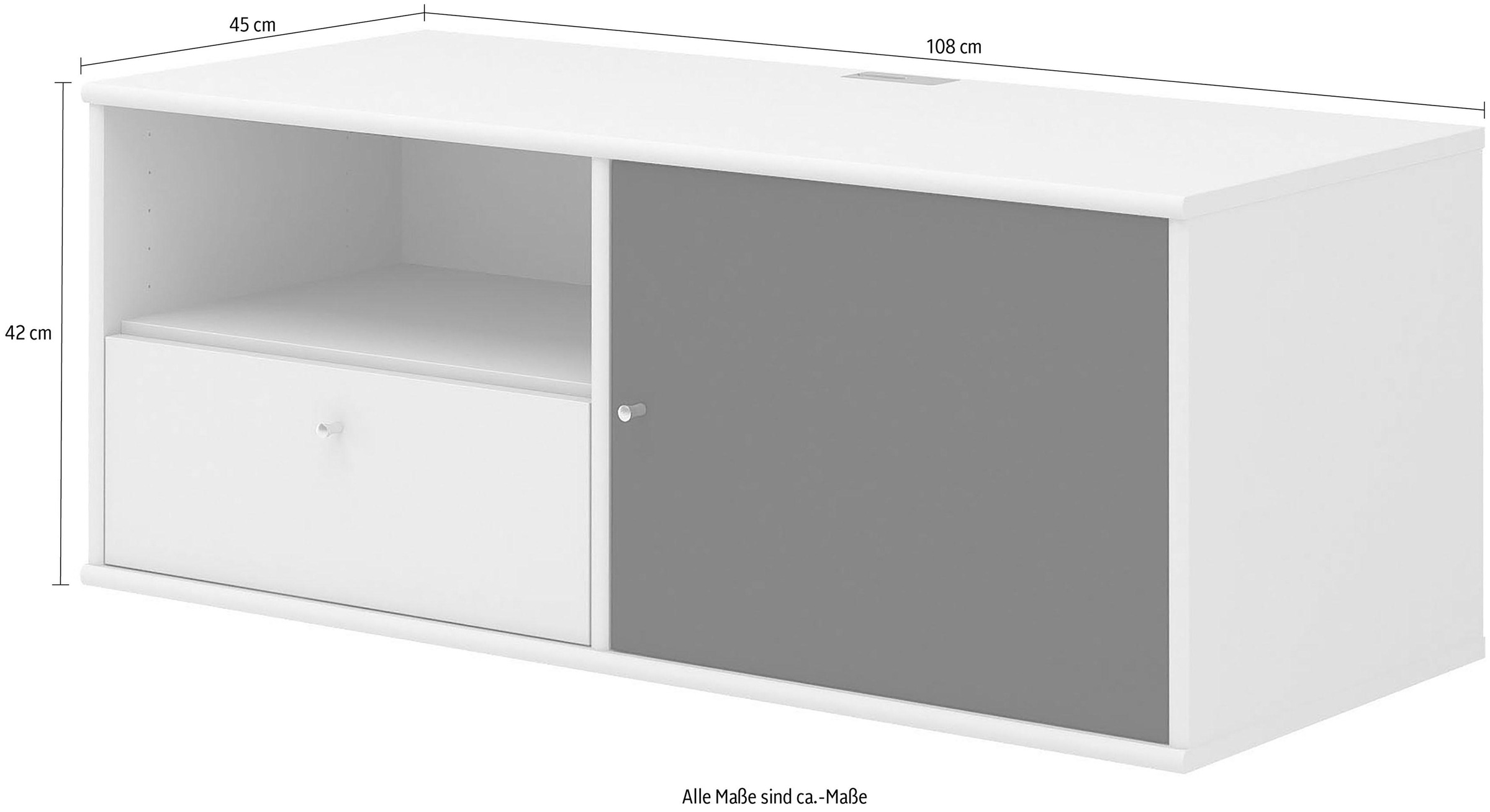 Hammel Furniture TV-Board »Mistral Fernsehschrank, Medienmöbel, Hängend«, mit Tür mit Akustikstoff, Kabeldurchführung, Lowboard, B: 108 cm