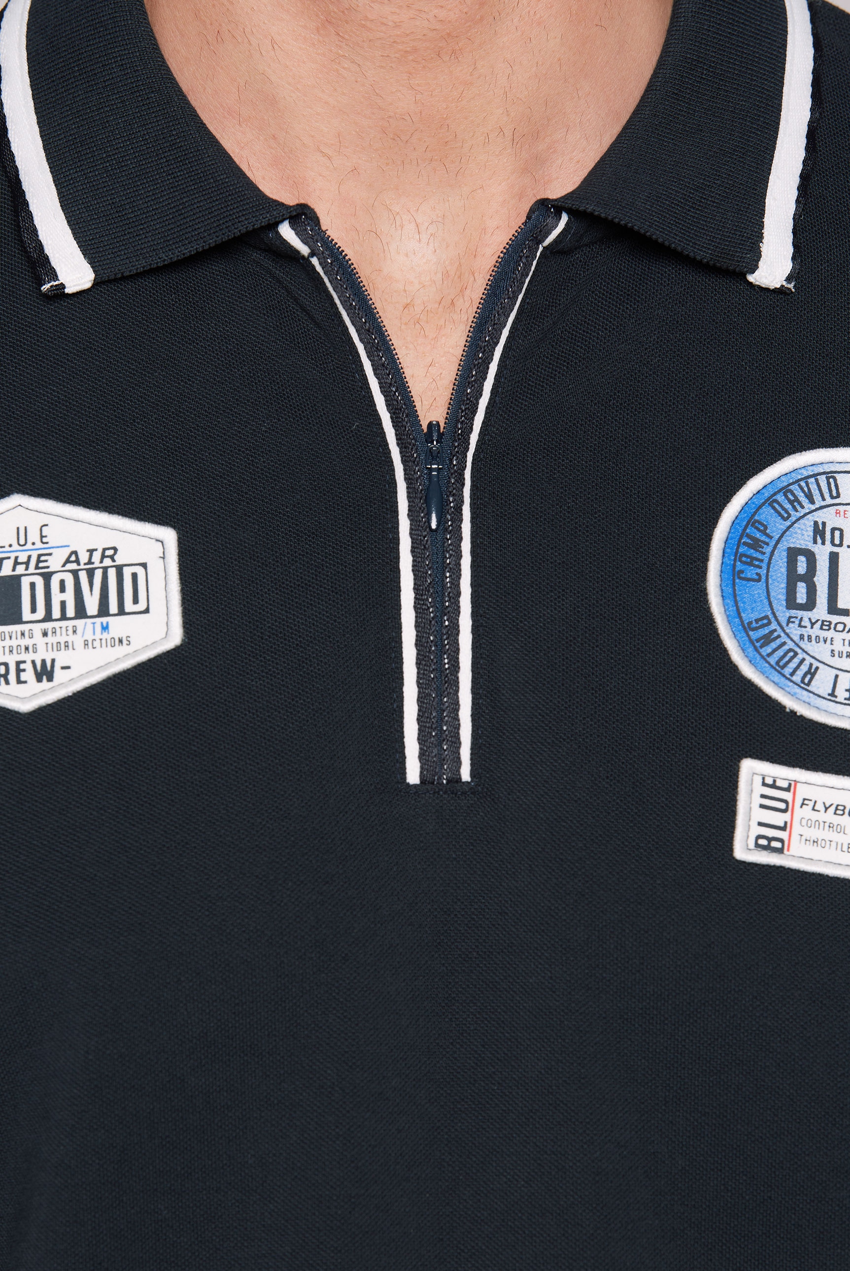 CAMP DAVID Poloshirt, mit Logo Stickerei