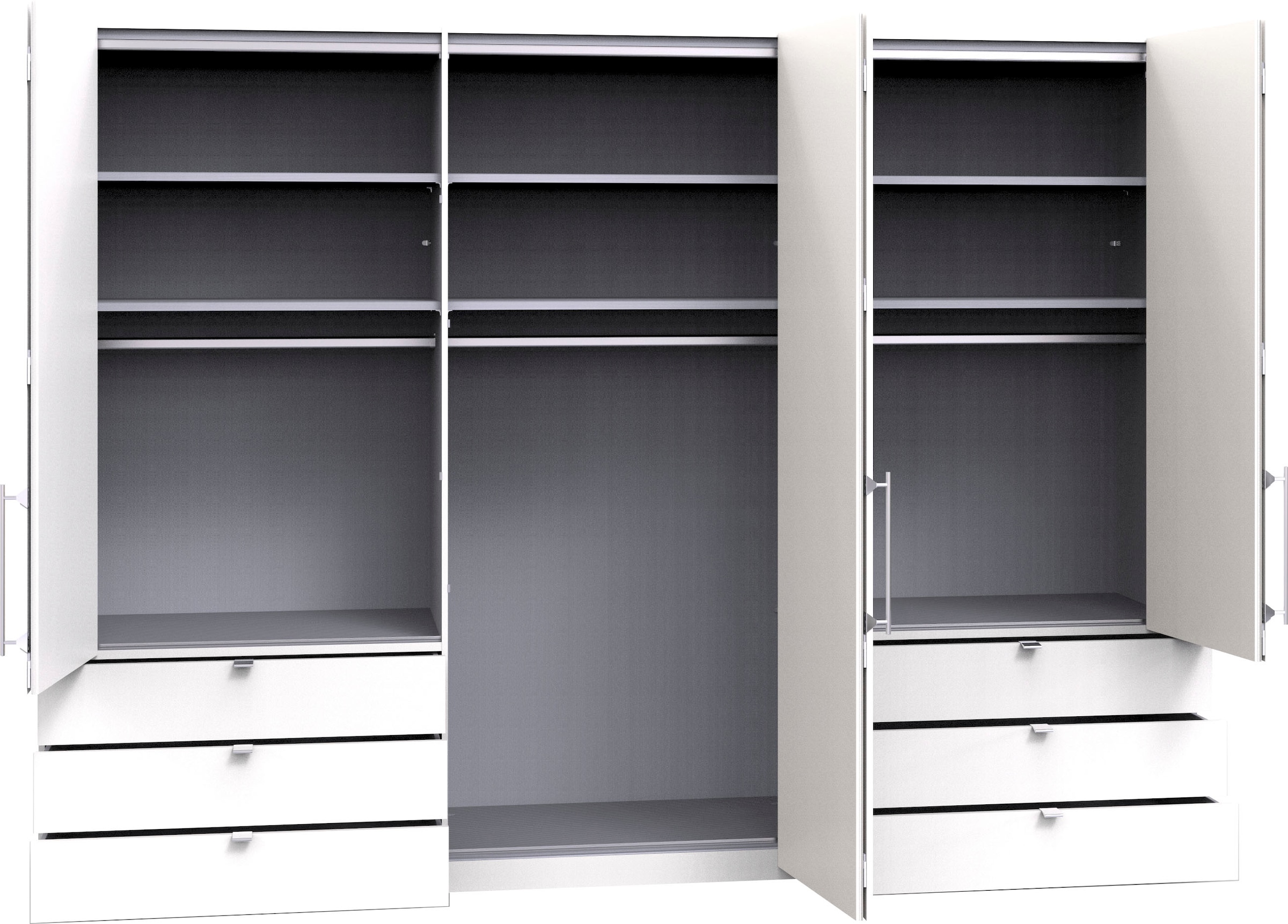 WIEMANN Falttürenschrank »Loft, in stilvoller Optik, Made in Germany«, widerstandsfähige Glasfronten, geräuscharme Türen, mit Panoramaöffnung