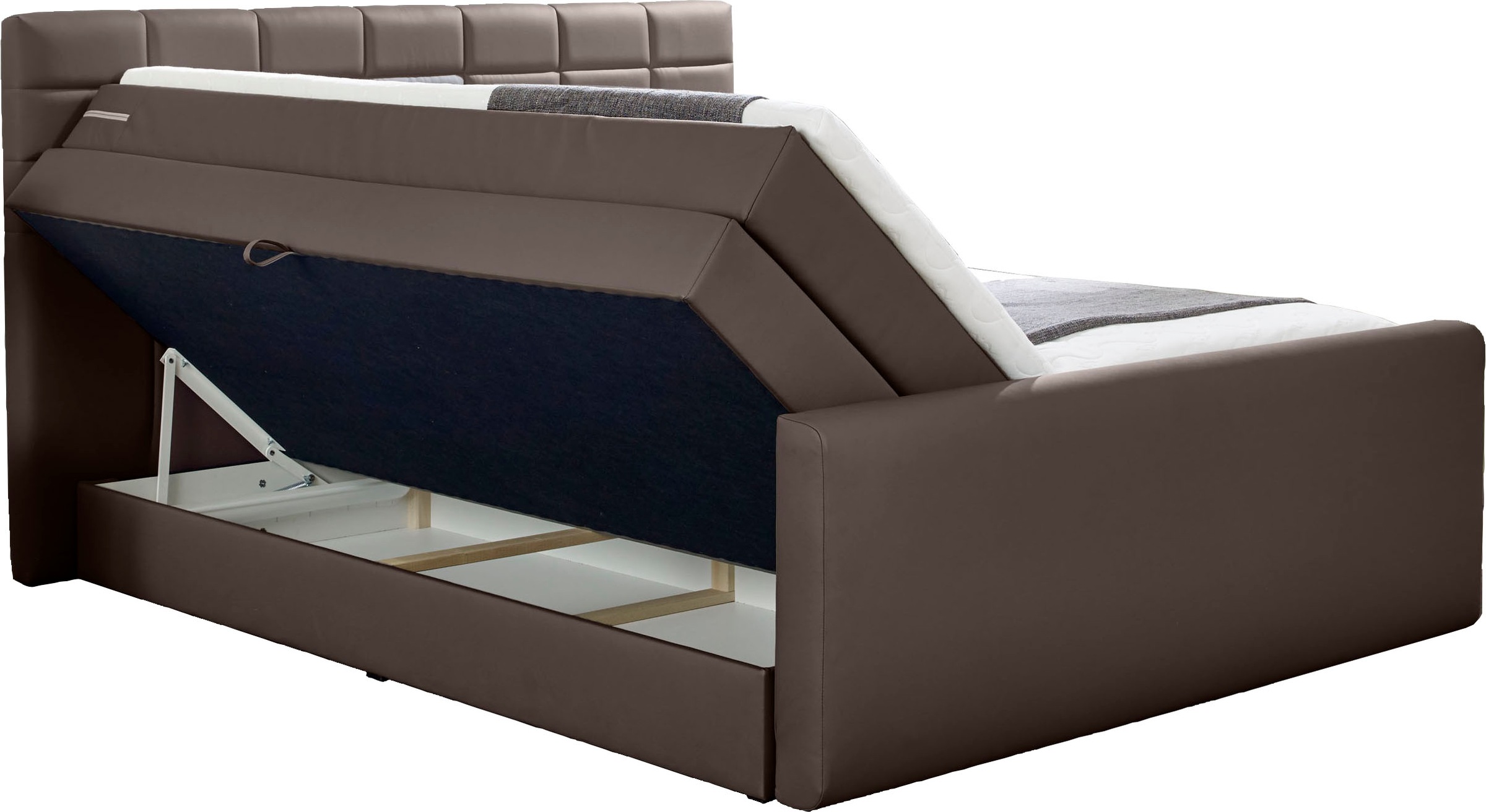 3. Bild von INOSIGN Boxspringbett »Lethbridge«, inkl. Bettkasten und Topper, zwei Matratzenarten in H2