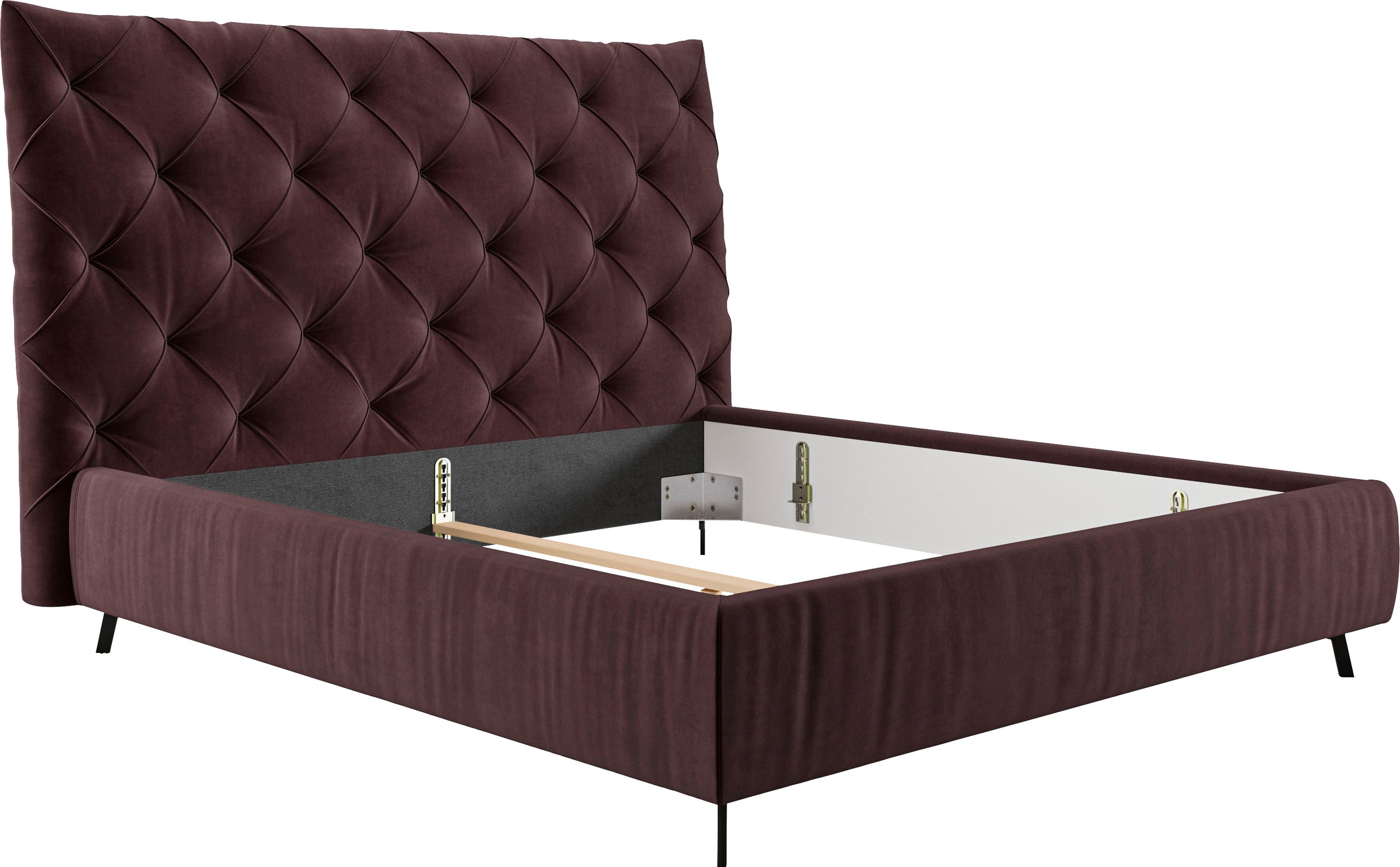 Home affaire Polsterbett »Maxime, in 4 Breiten bis 200cm, auch in Leder« Kopfteilhöhe 143 cm, belastbar bis 280 kg, auch in Überlänge 220cm