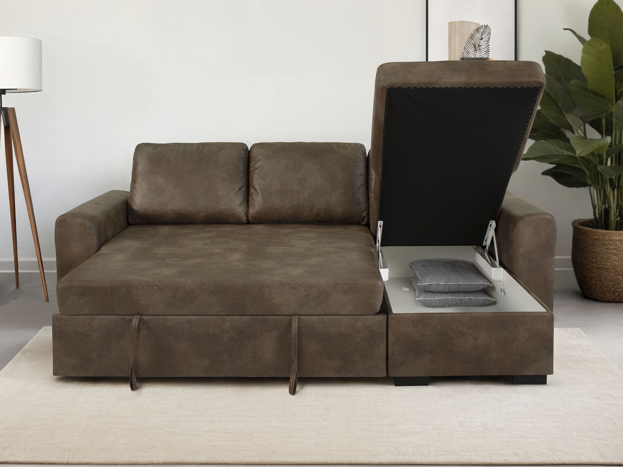 Trends by HG Ecksofa »Poll L-Form, B: 245 cm« mit Bettfunktion & Bettkasten
