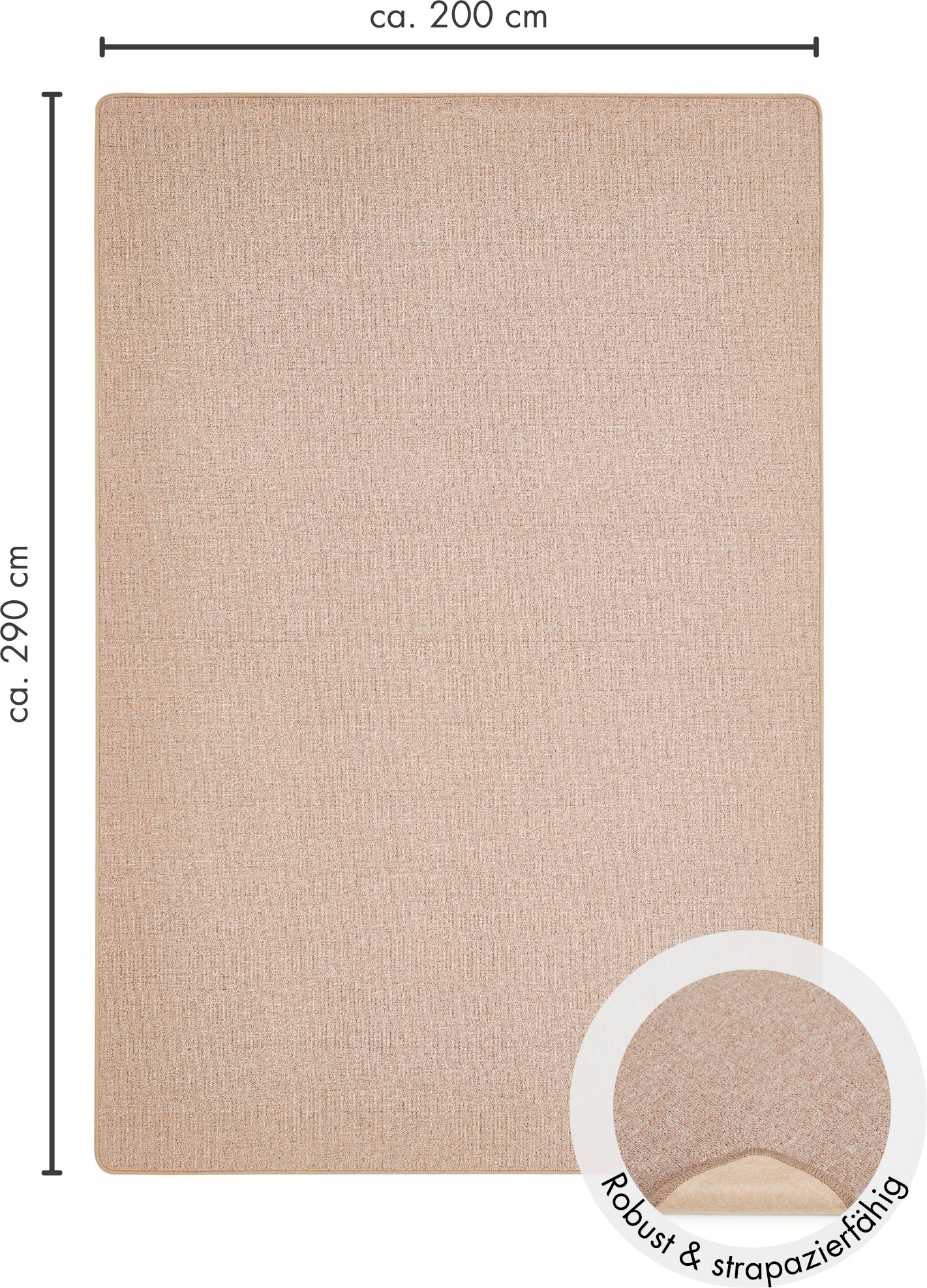 Andiamo Teppich »Luton, Made in Germany«, rechteckig, 5 mm Höhe, melierte Optik, auch als Läufer, Wohnzimmer & Schlafzimmer