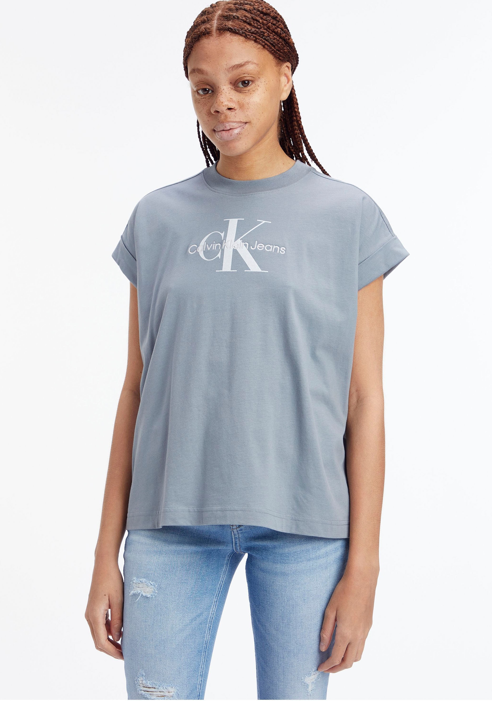 Calvin Klein Jeans T-Shirt, mit kaufen Umschlagbund breitem den Ärmeln an