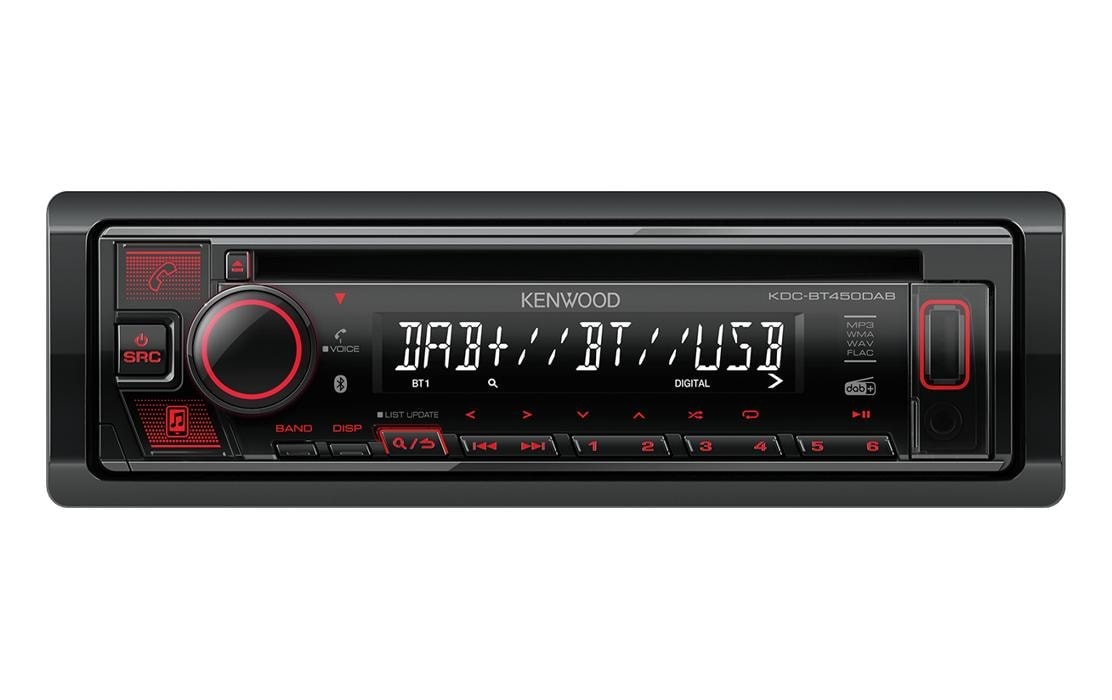 Kenwood Autoradio »KDC-BT450DAB 1 DIN« (Bluetooth Digitalradio (DAB+) )