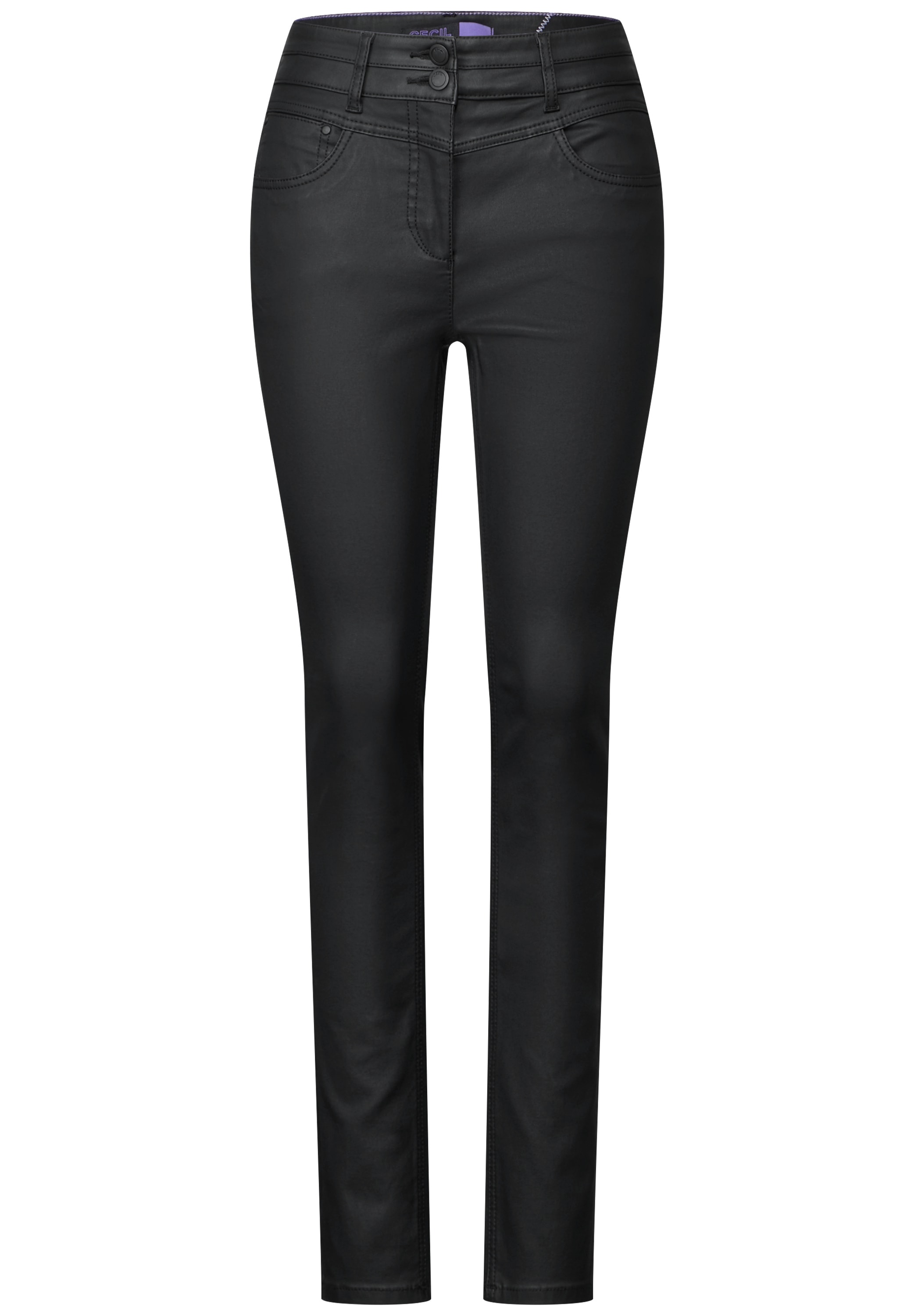 Cecil Stoffhose »Style Vicky«, beschichtet, im 5-Pocket-Stil