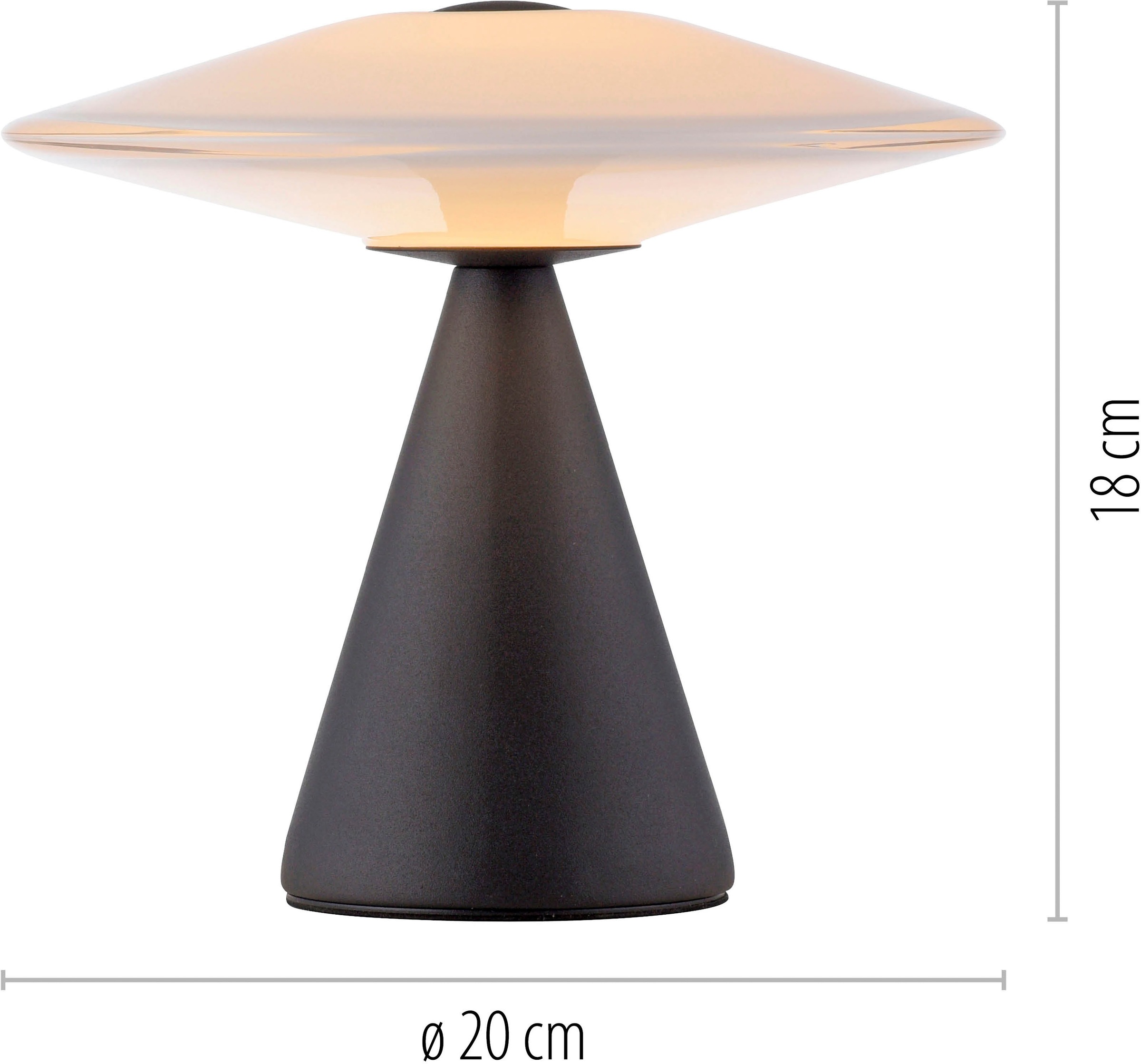 Paul Neuhaus LED Tischleuchte »ELIPSA« LED-Board 1 Stk. Warmweiß Touchdimmer, Memoryfunktion, Opalglas