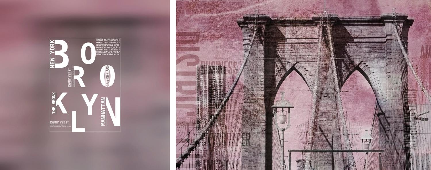 queence Leinwandbild »Brooklyn«, Abstrakte-Kunst-Modern-Spa-Spa Bilder-Sprü günstig online kaufen