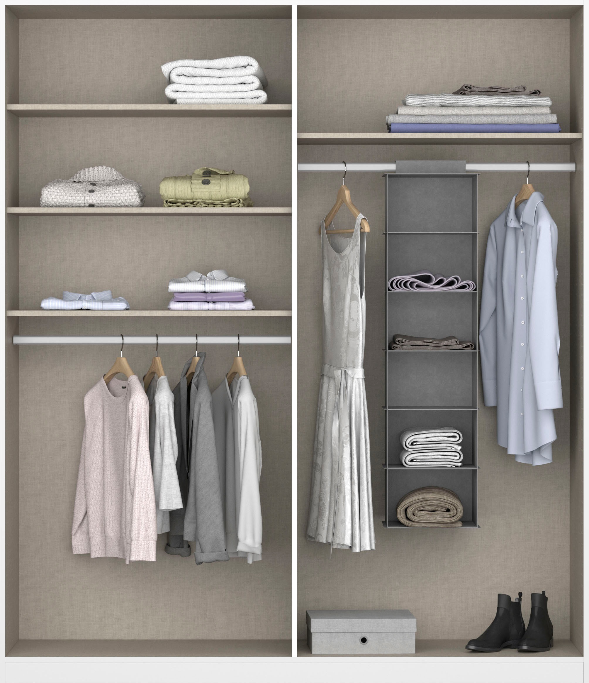rauch Drehtürenschrank »Kleiderschrank Schrank Garderobe Garderobenschrank Stauraumwunder MODI«, optional mit Spiegel MADE IN GERMANY