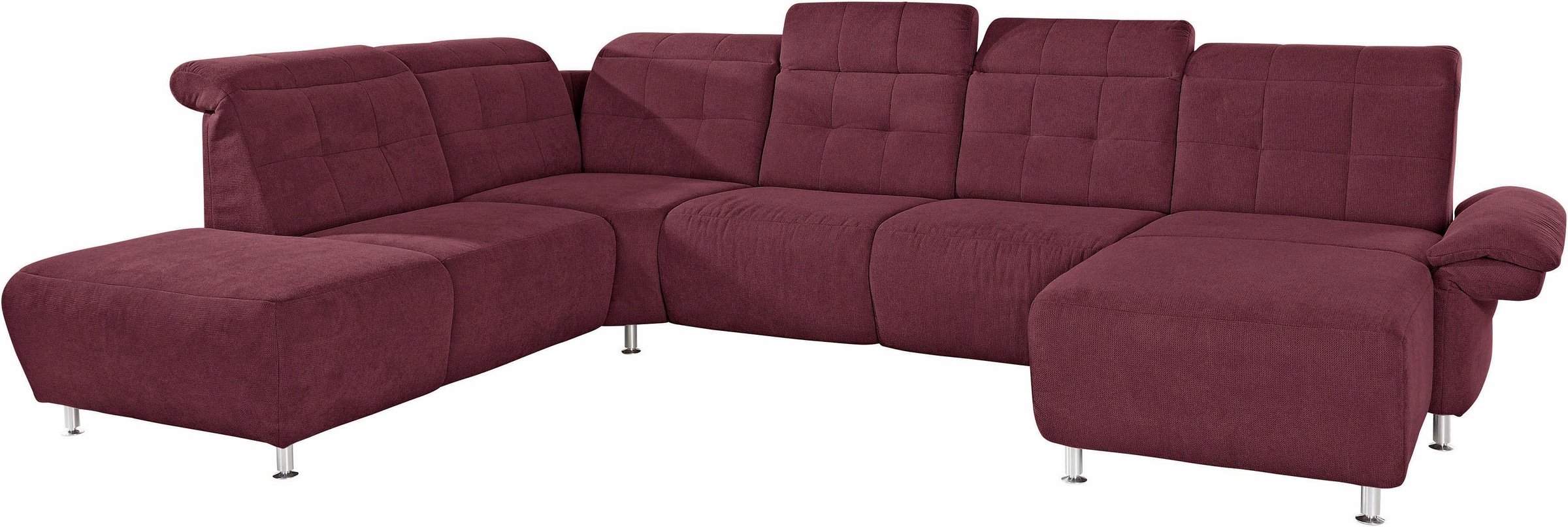 Places of Style Wohnlandschaft »Manhattan U-Form«, 2 Sitze mit elektrischer Relaxfunktion, verstellbare Armlehnen