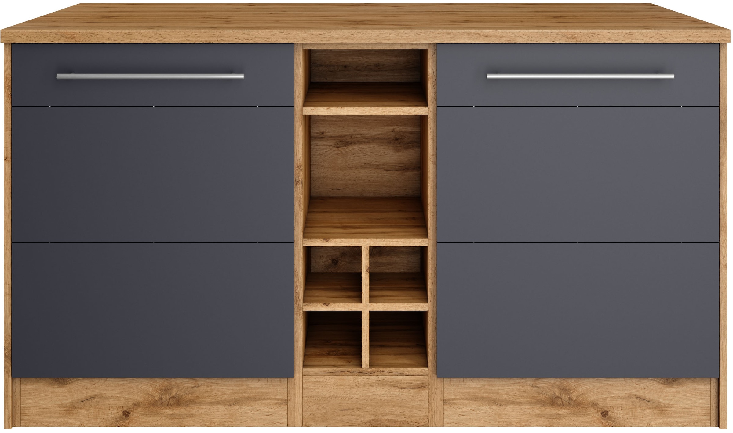 KOCHSTATION Kücheninsel »KS-Wien« Breite 153 cm, MDF-Fronten, Flaschenregal günstig online kaufen