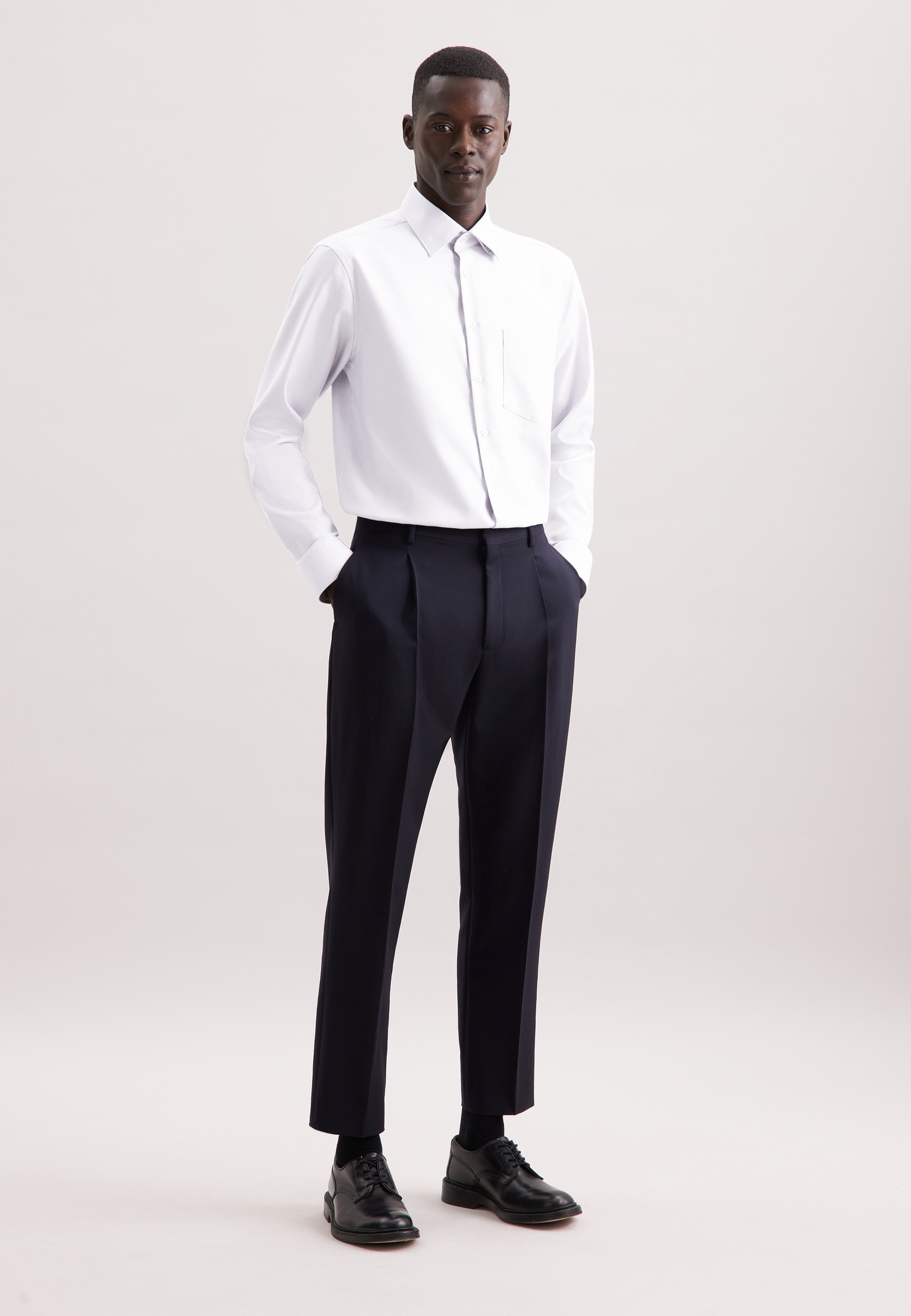 seidensticker Businesshemd »Schwarze Rose«, Regular 1/1 Covered-Button-Down-Kragen Struktur