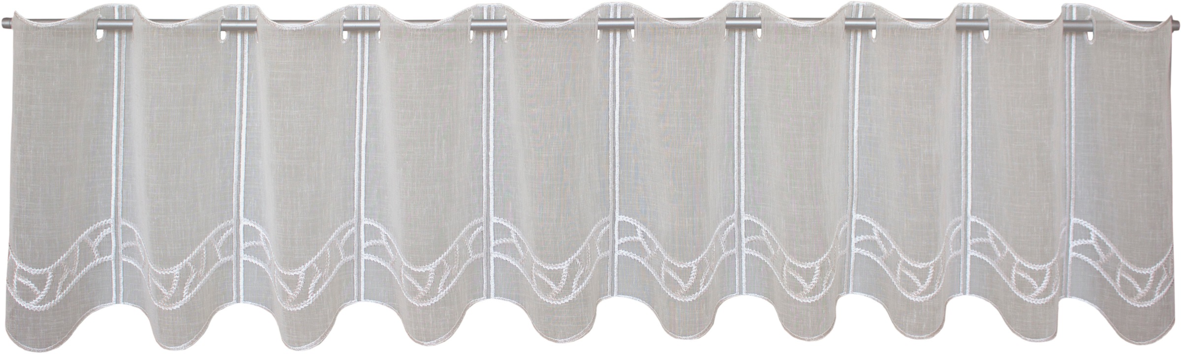 VHG Scheibengardine nach Maß »Tilda«, (1 St.), halbtransparent, Polyester, bestickt, Ethnomuster, unifarben