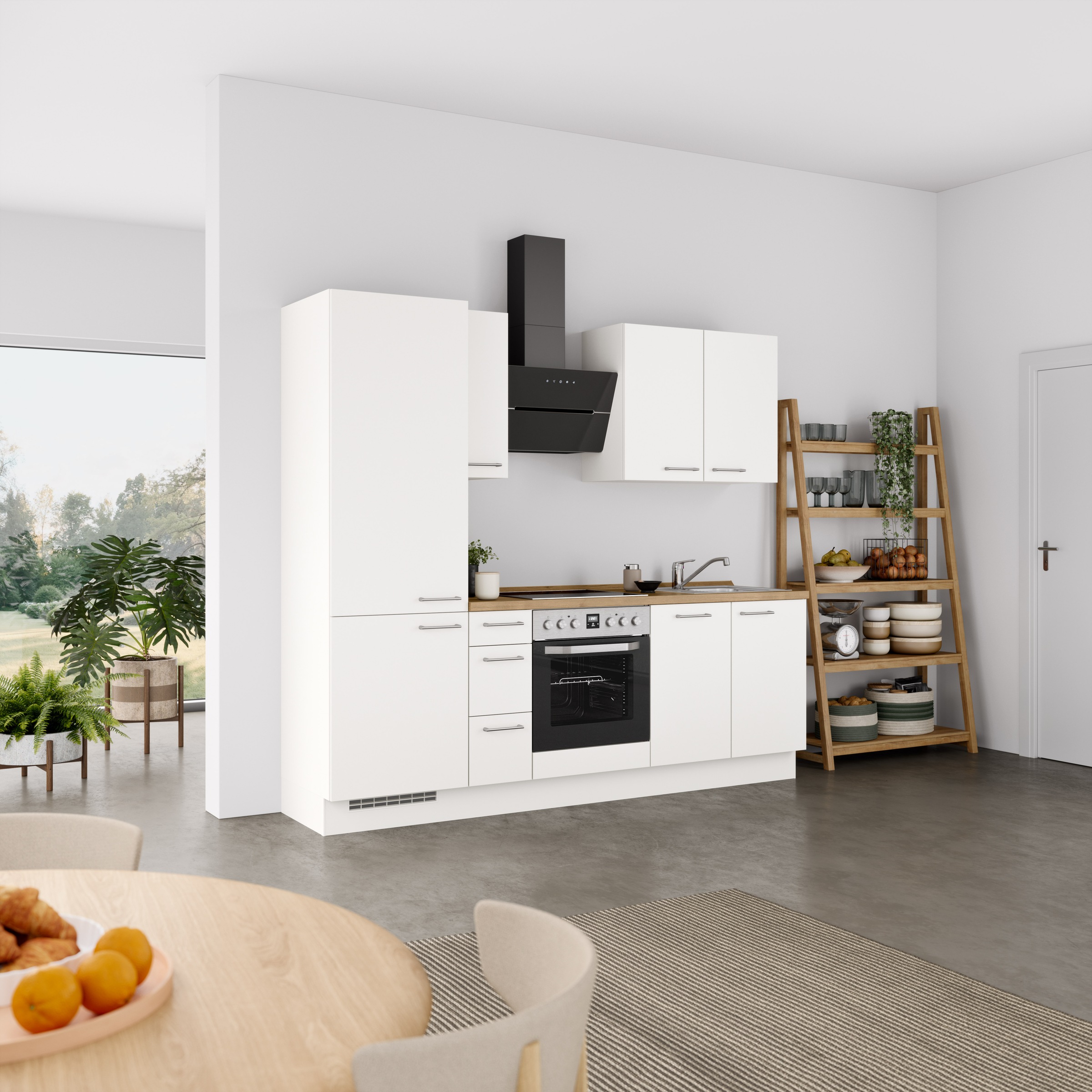 nobilia® Küchenzeile »"Laser II"«, vormontiert, Ausrichtung wählbar, Breite 240 cm, wahlw. mit E-Geräten
