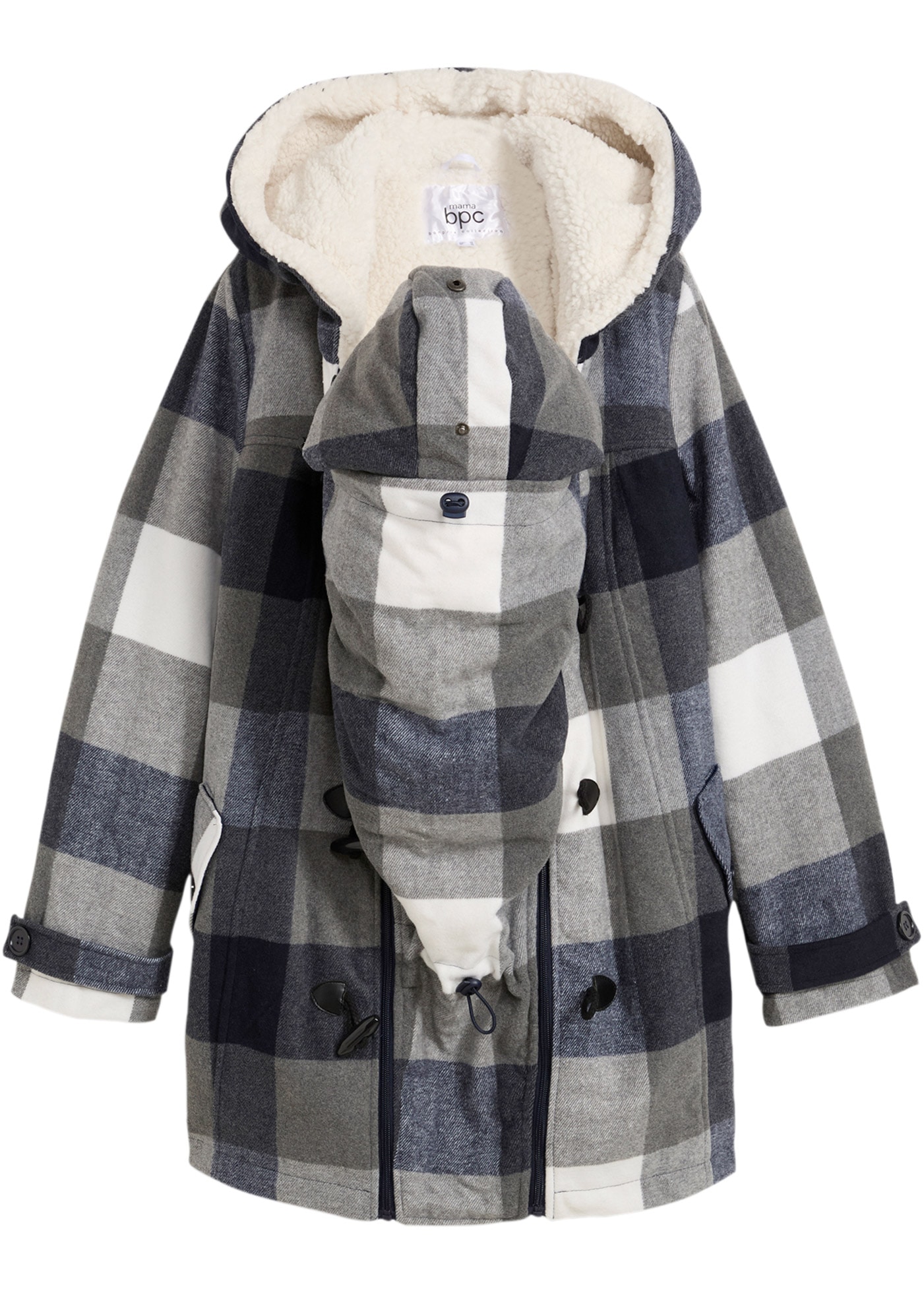 bonprix Umstandsjacke »Woll-Umstandsjacke mit Teddyfutter / Tragejacke« mit Kapuze Winterjacke mit Teddyfutter und Kapuze, Woll-Umstandsjacke