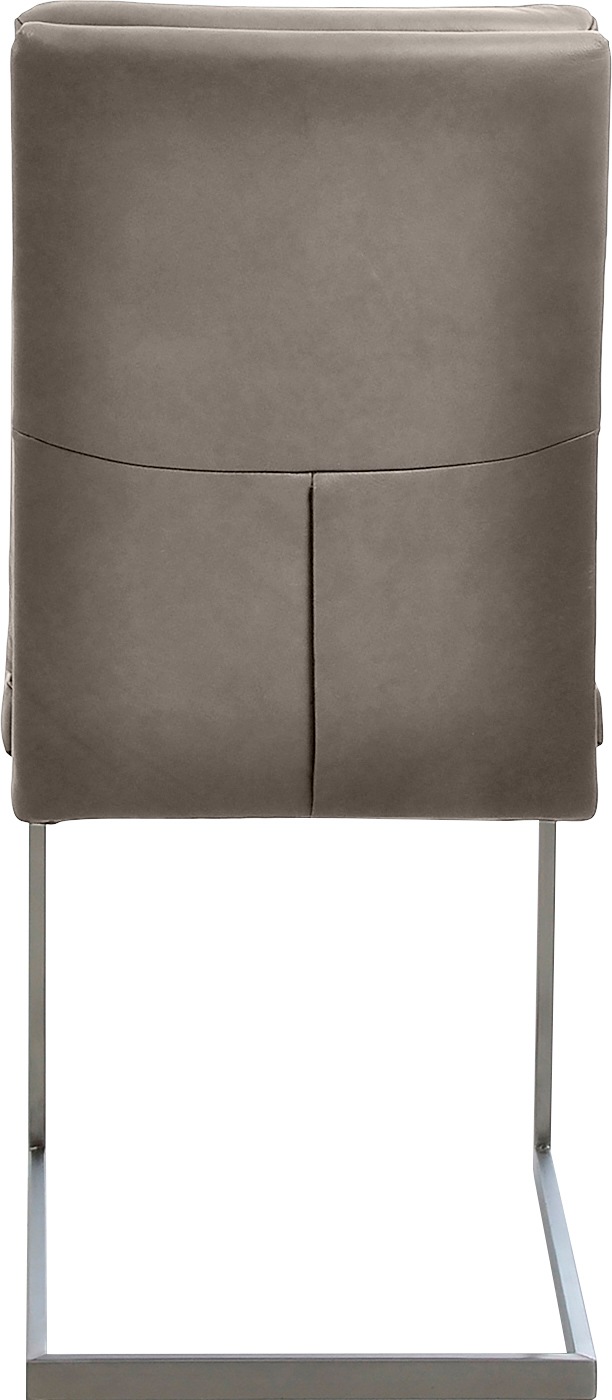K+W Komfort & Wohnen Freischwinger, Leder CLOUD, stabiles Hochkantrohr, Untergestell in Edelstahloptik oder schwarz