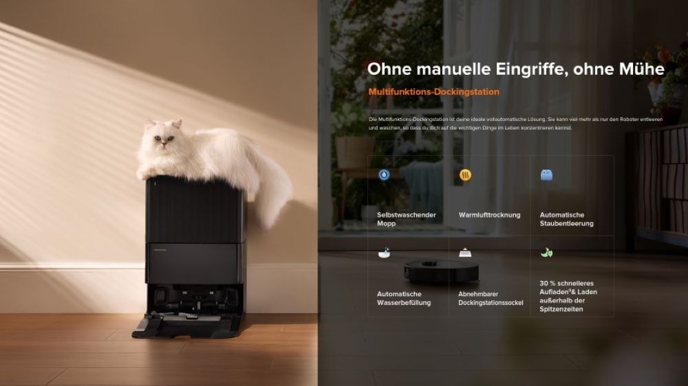 Roborock Saugroboter »Roborock Qrevo 5AE mit Wischfunktion, autom. Moppanhebung,« leistungsstarke 12.000 Pa Saugleistung, LDS-Navigationssystem,