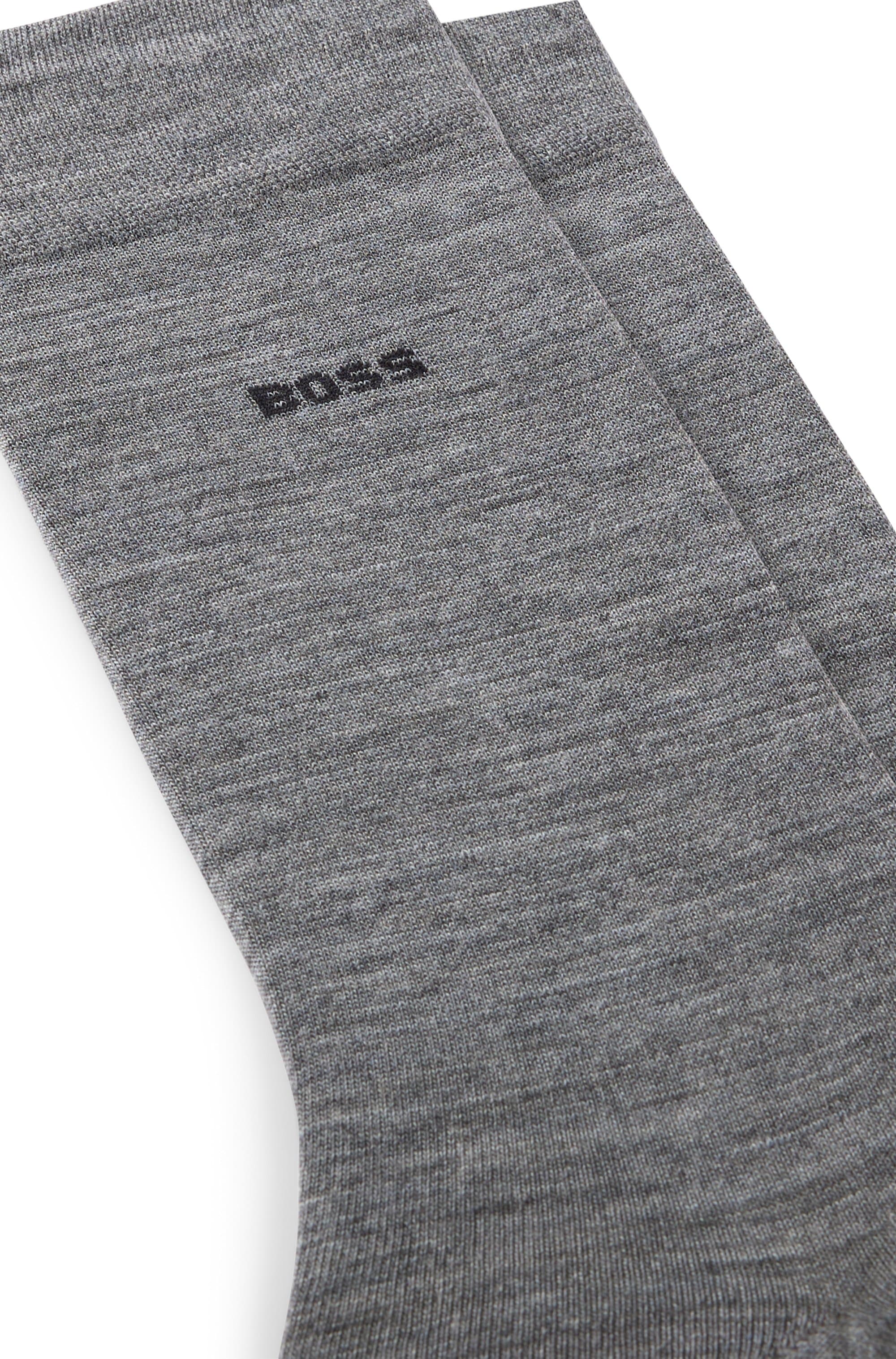 BOSS Socken »2P RS Uni WO«, (Packung, 2er Pack), mit eingesticktem Markenlogo